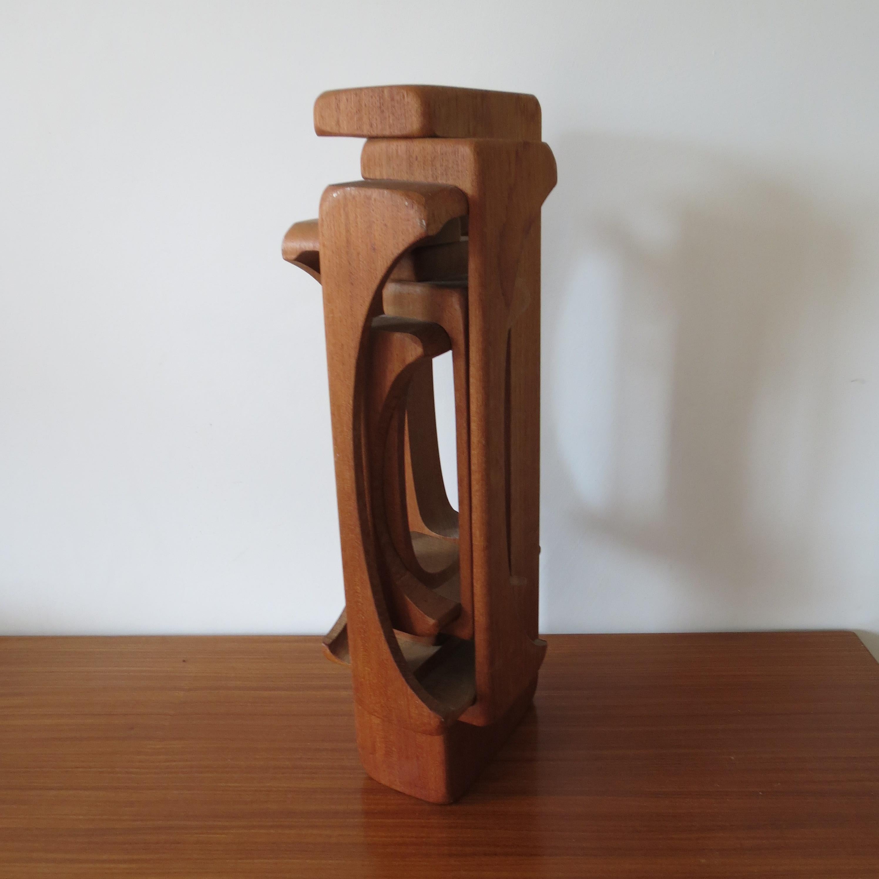 Large Hand Produced Brian Willsher Teak Sculpture 1979 9