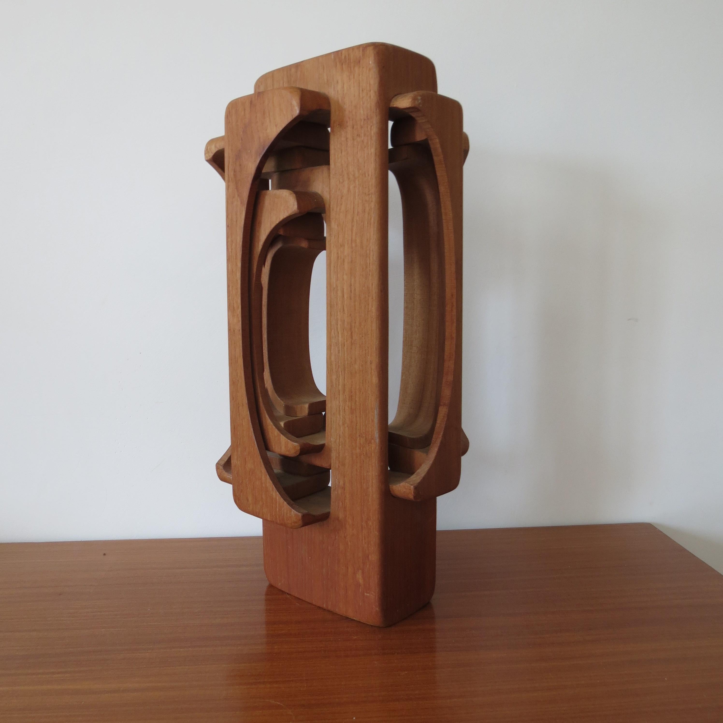 Wonderful hand produced large 1970s sculpture, made from solid Teak, dates from the 1970s.
Signed to the underside Brian Willsher 1979.

In good vintage condition, with original finish. 
ST1472.