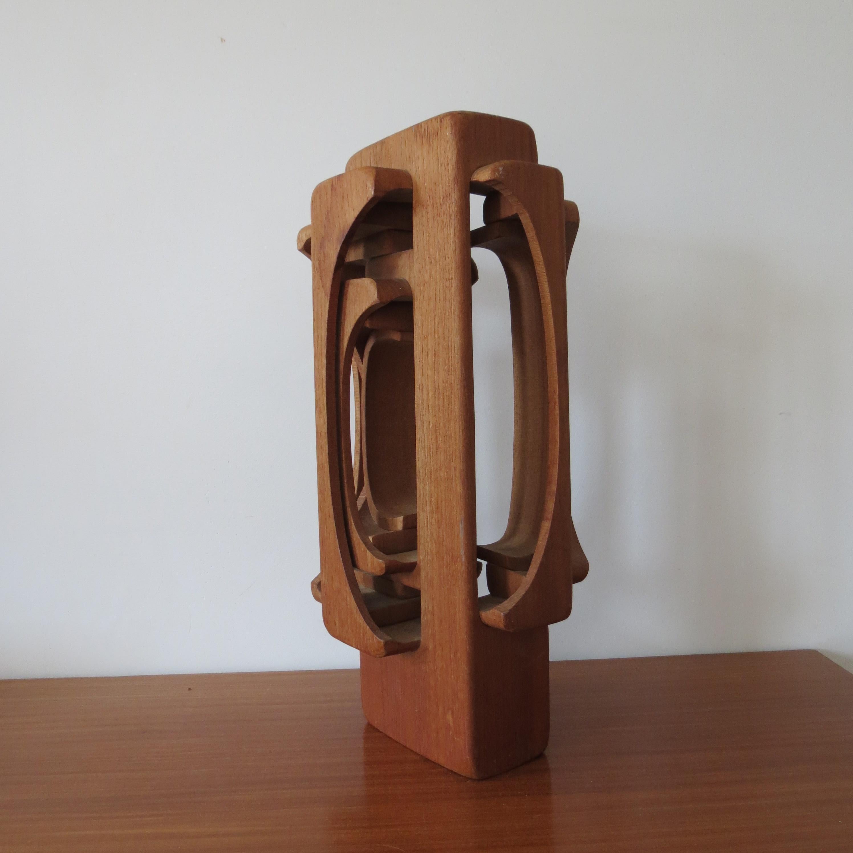 Large Hand Produced Brian Willsher Teak Sculpture 1979 In Good Condition In Stow on the Wold, GB