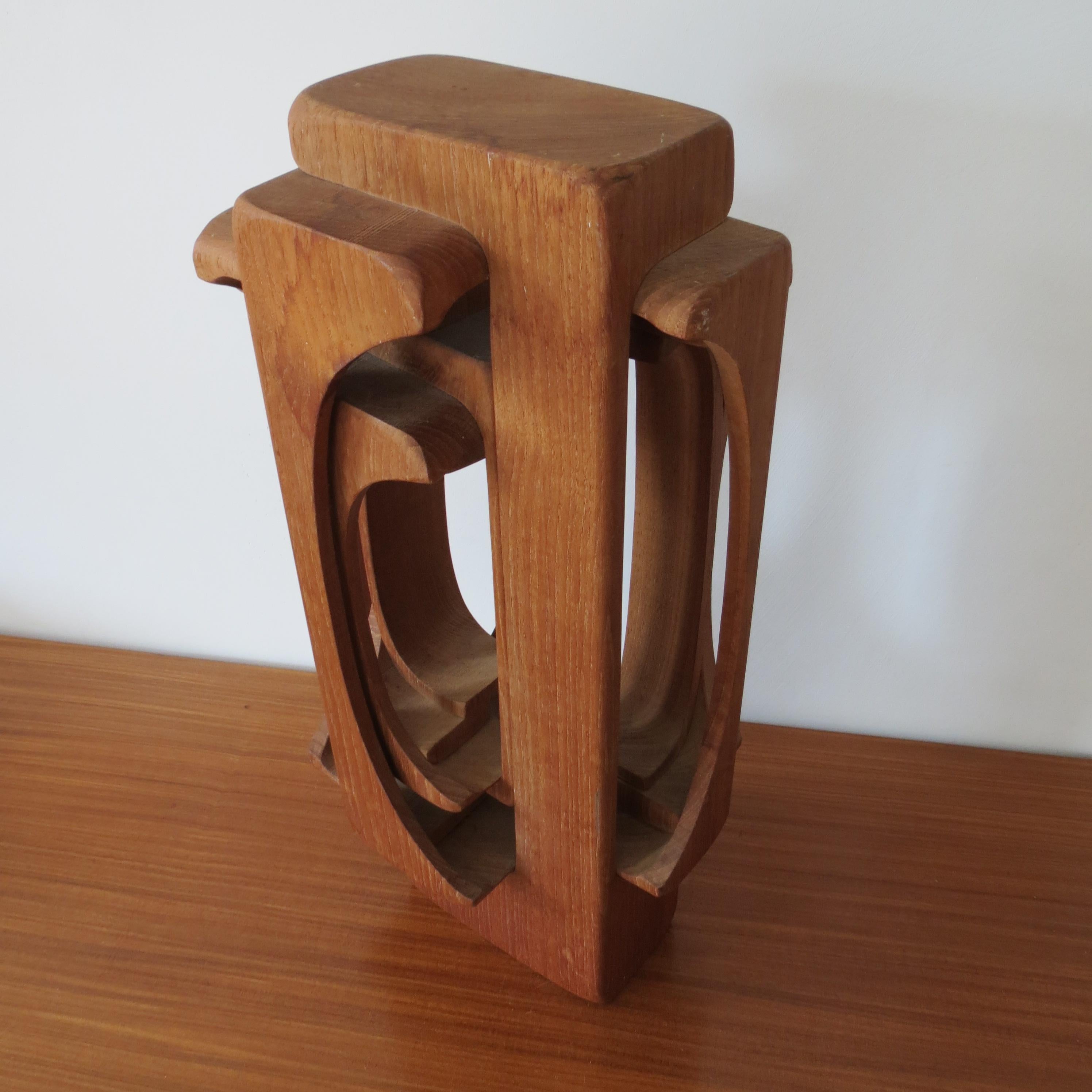 Large Hand Produced Brian Willsher Teak Sculpture 1979 1