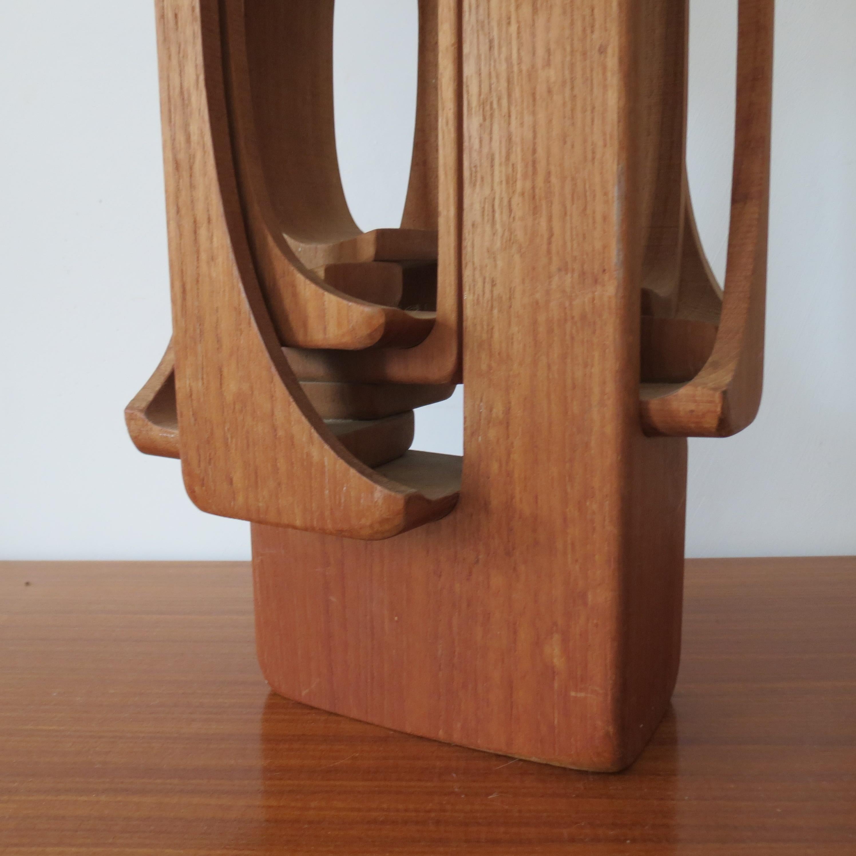 Large Hand Produced Brian Willsher Teak Sculpture 1979 2