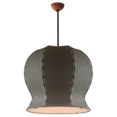 Tulip 620 Large Pendant Light by Wende Reid - Organic, Minimal, Linen, Brass