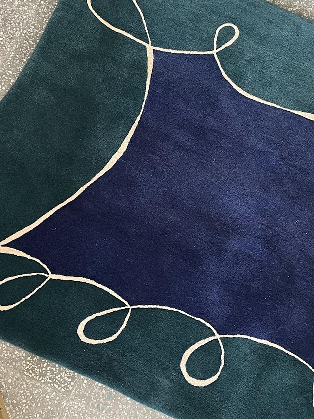 Modern Large Hand Tufted Wool Rug by Tisca Switzerland 1990s For Sale