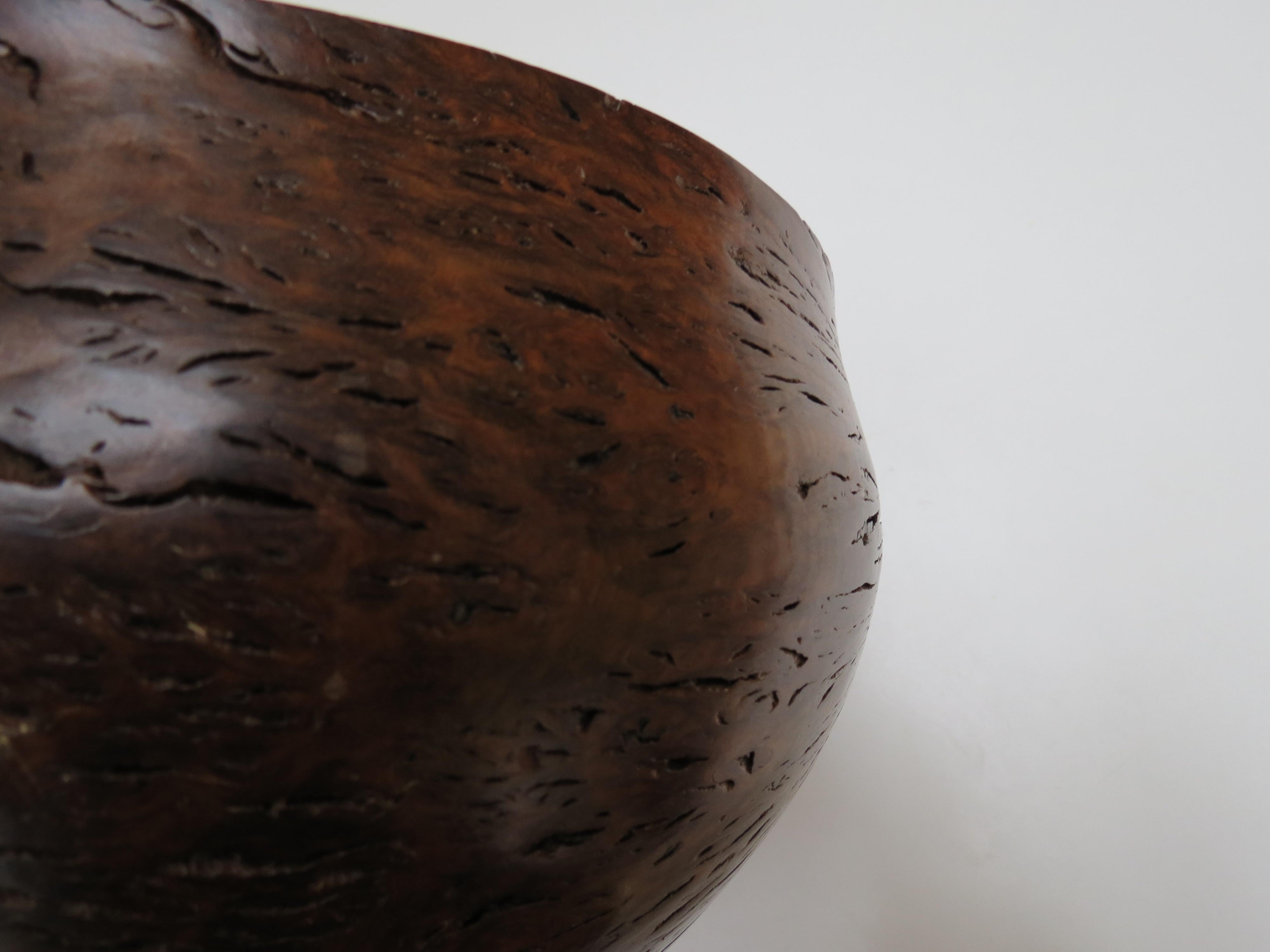 Large Hand Turned Jarrah Wood Decorative Bowl 1980s For Sale 4