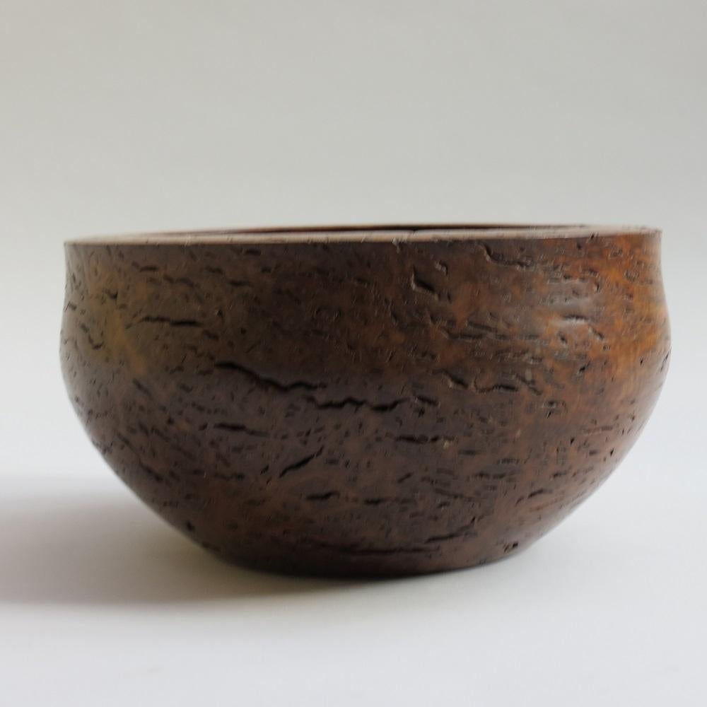 Australian Large Hand Turned Jarrah Wood Decorative Bowl 1980s For Sale