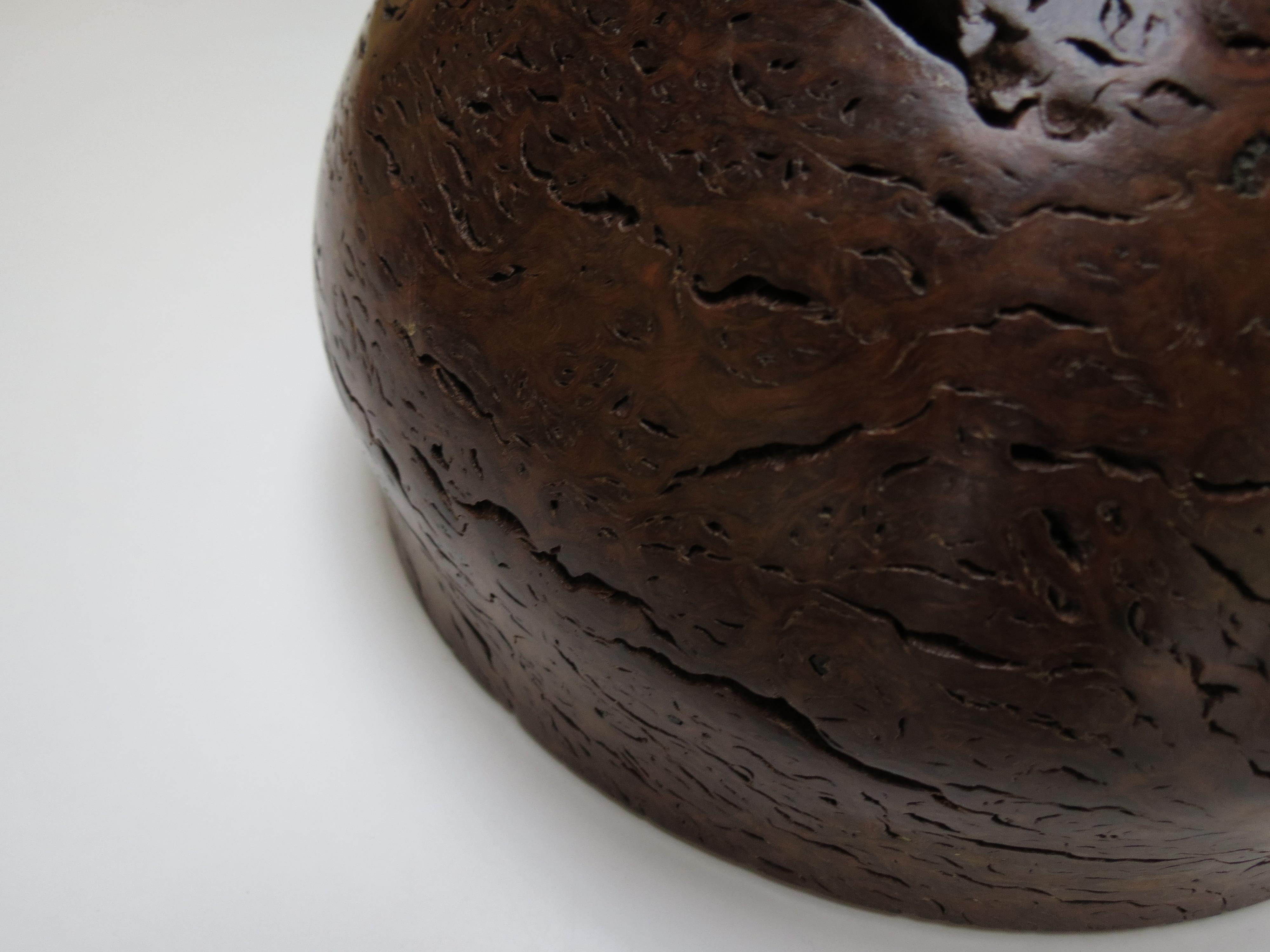 Large Hand Turned Jarrah Wood Decorative Bowl 1980s For Sale 5