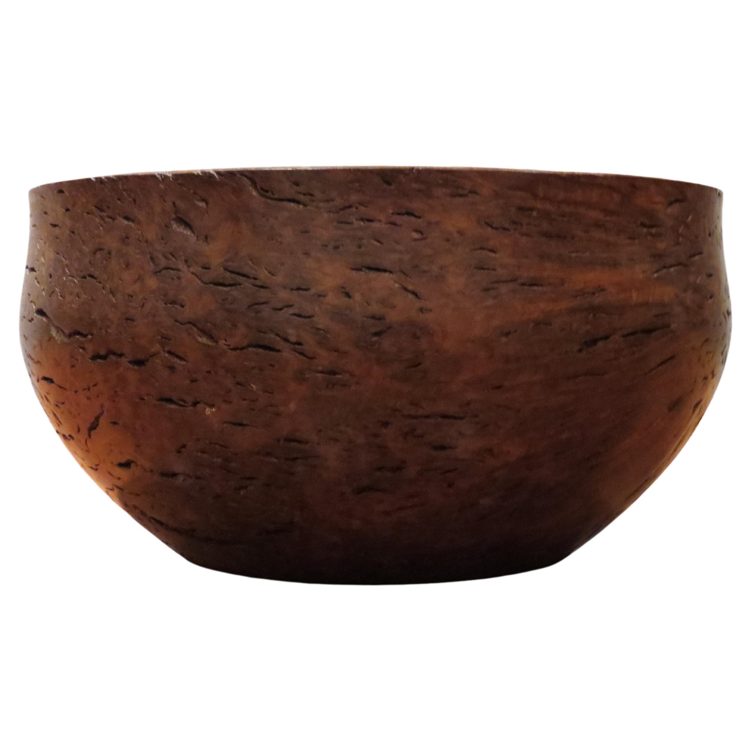 Large Hand Turned Jarrah Wood Decorative Bowl 1980s For Sale