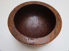Large Hand Turned Jarrah Wood Decorative Wooden Bowl 1980s