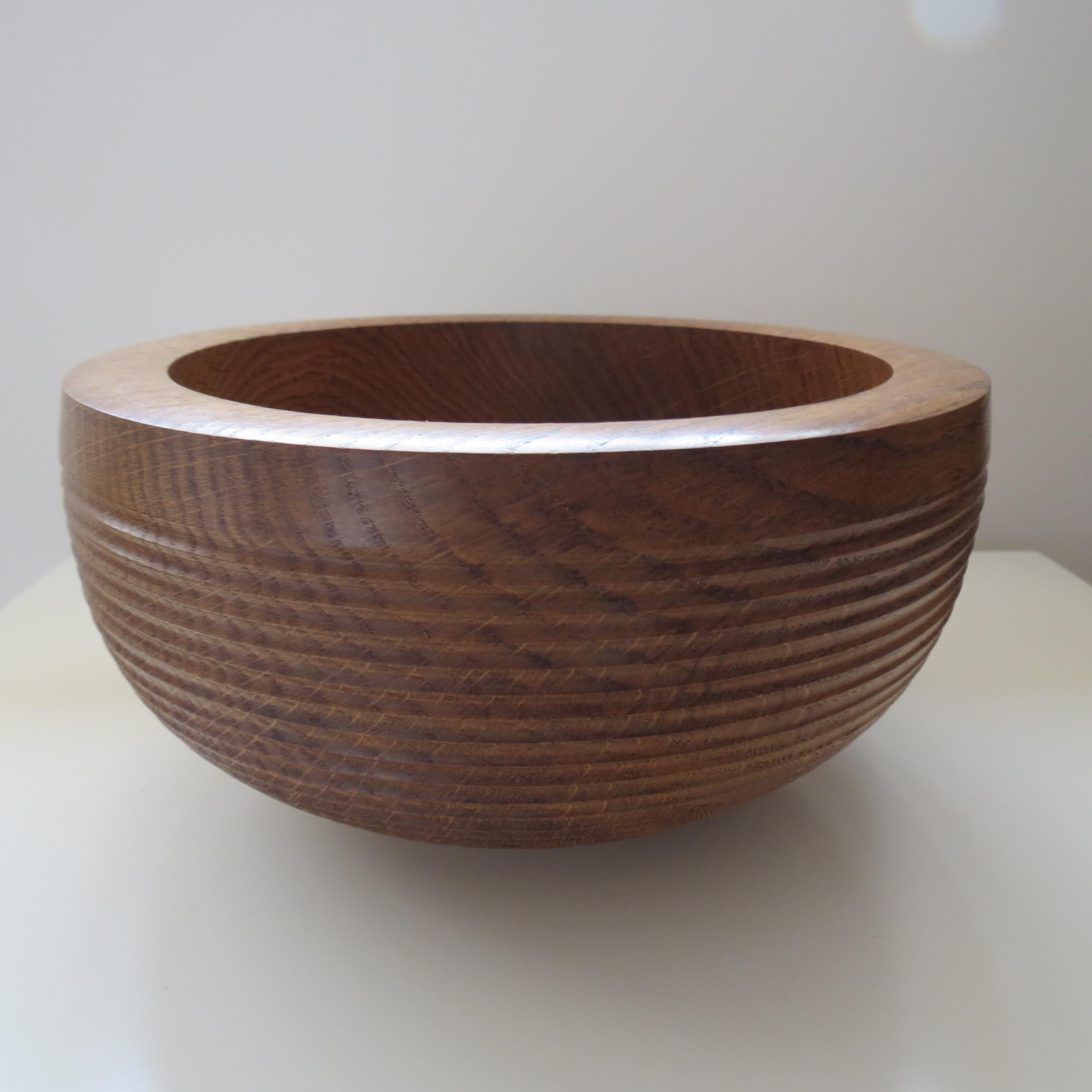 Grand bol décoratif en Oak Oak tourné à la main en vente 5