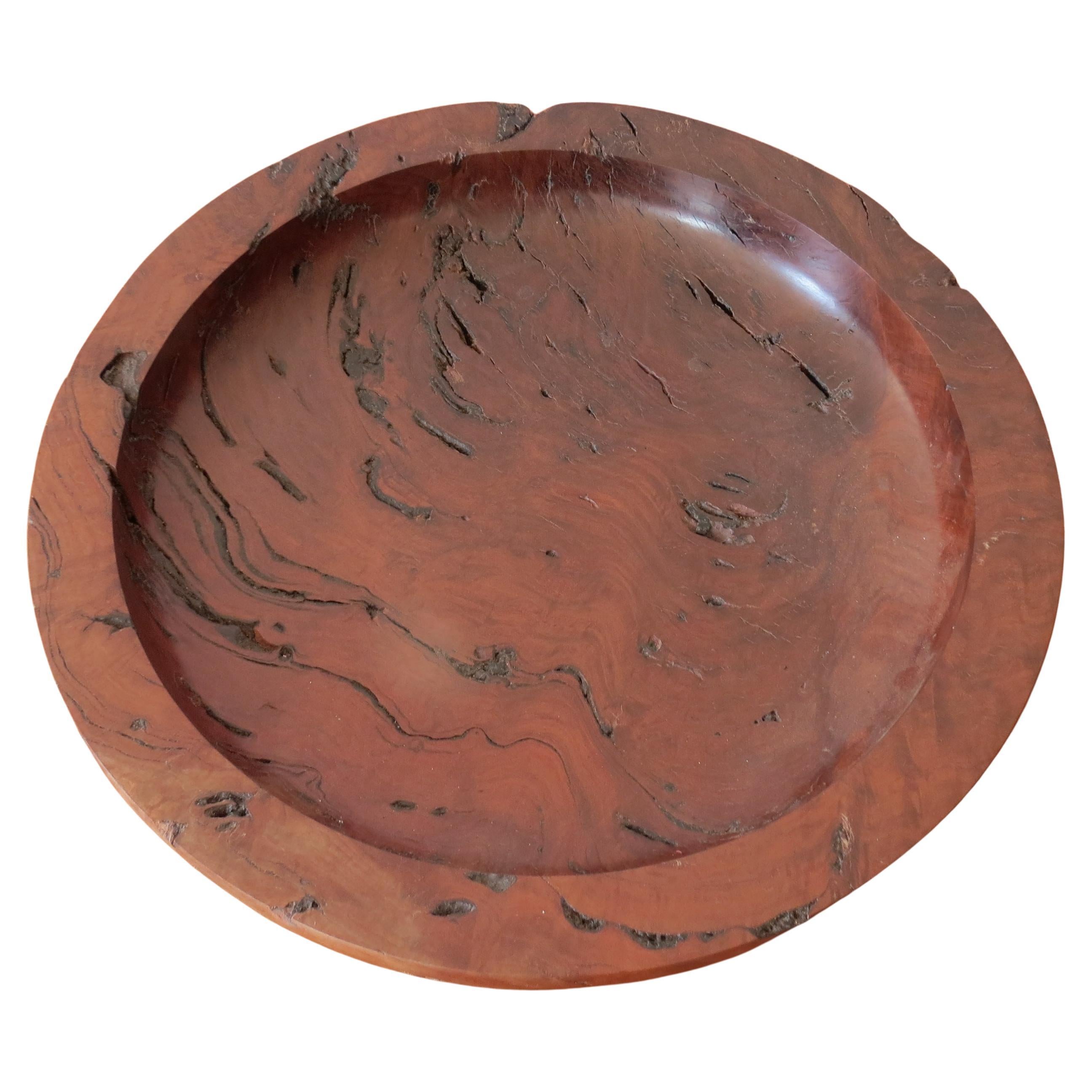 Large Hand Turned Red Gum Decorative Wooden Bowl
