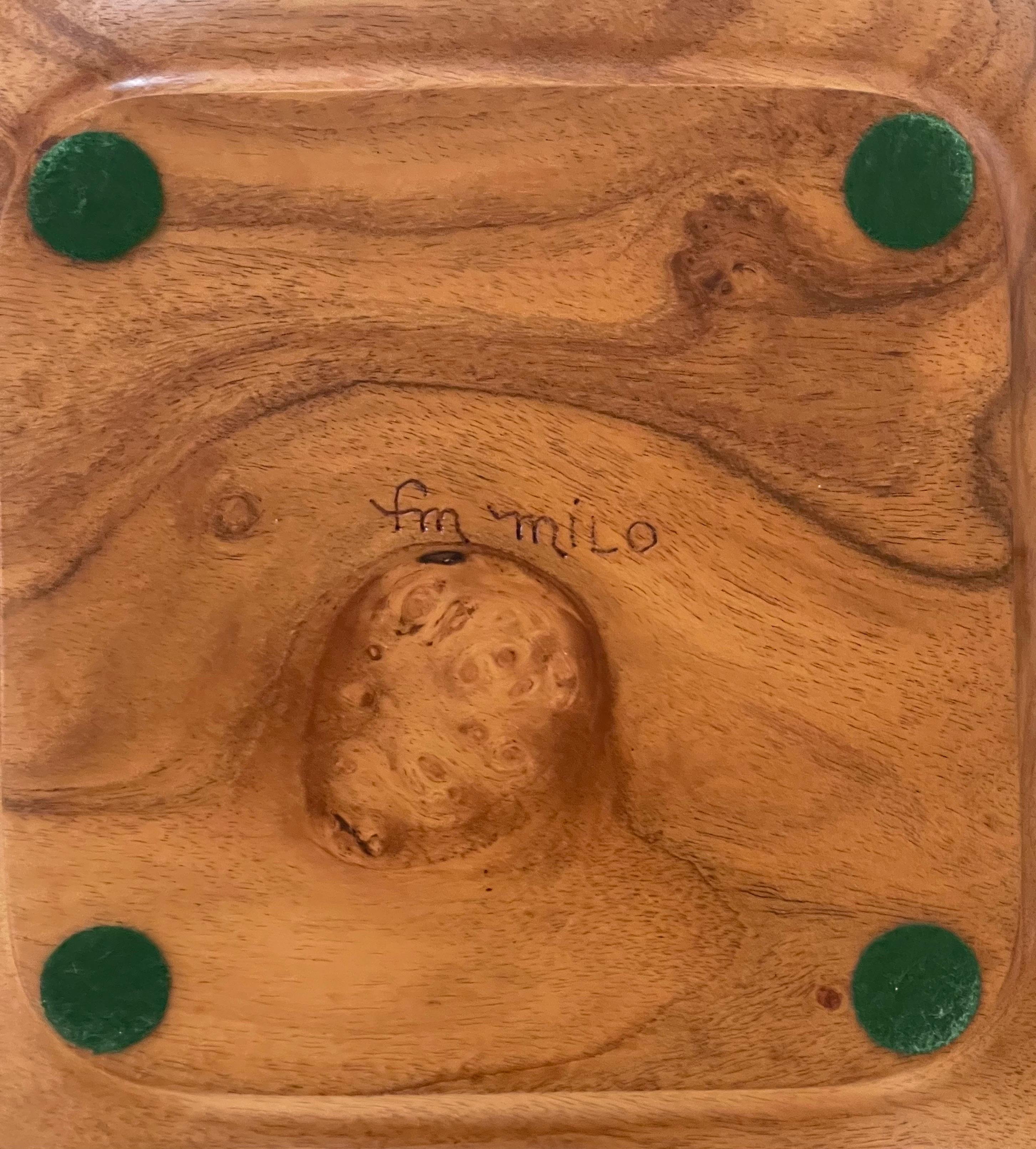 Large Hand Turned Signed Hawiian Milo Wood Bowl  For Sale 1