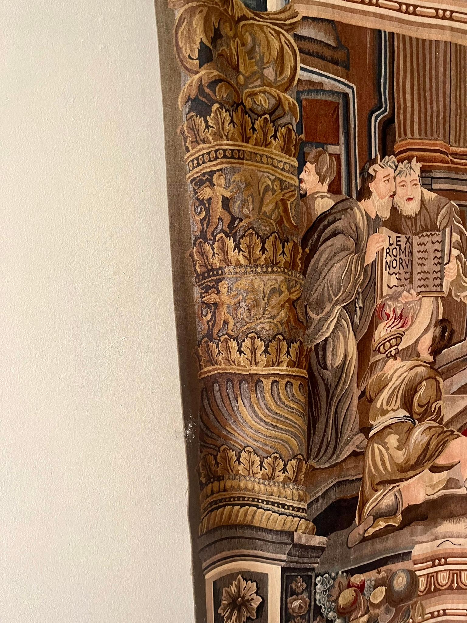 Grande arazzo tessuto a mano raffigurante il trionfo romano di Cesare in stile fiammingo in vendita 3