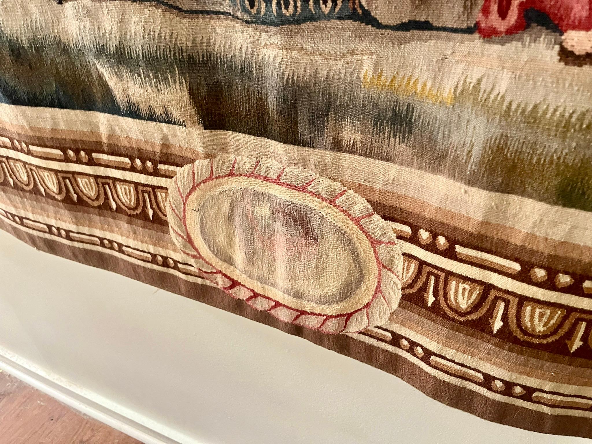 Arazzo Grande arazzo tessuto a mano raffigurante il trionfo romano di Cesare in stile fiammingo in vendita