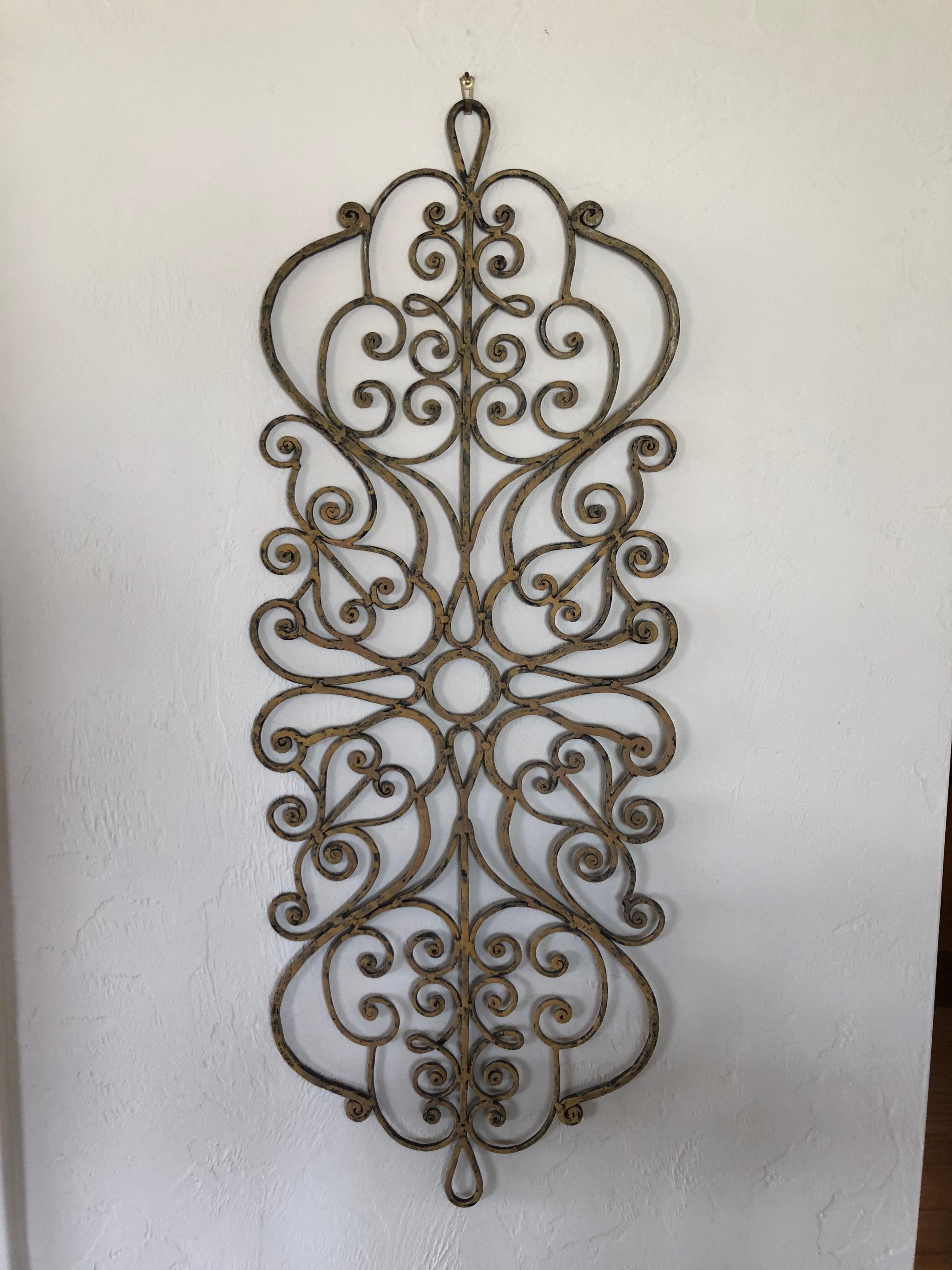 Large Hand-Wrought Iron Wall Sculpture 6