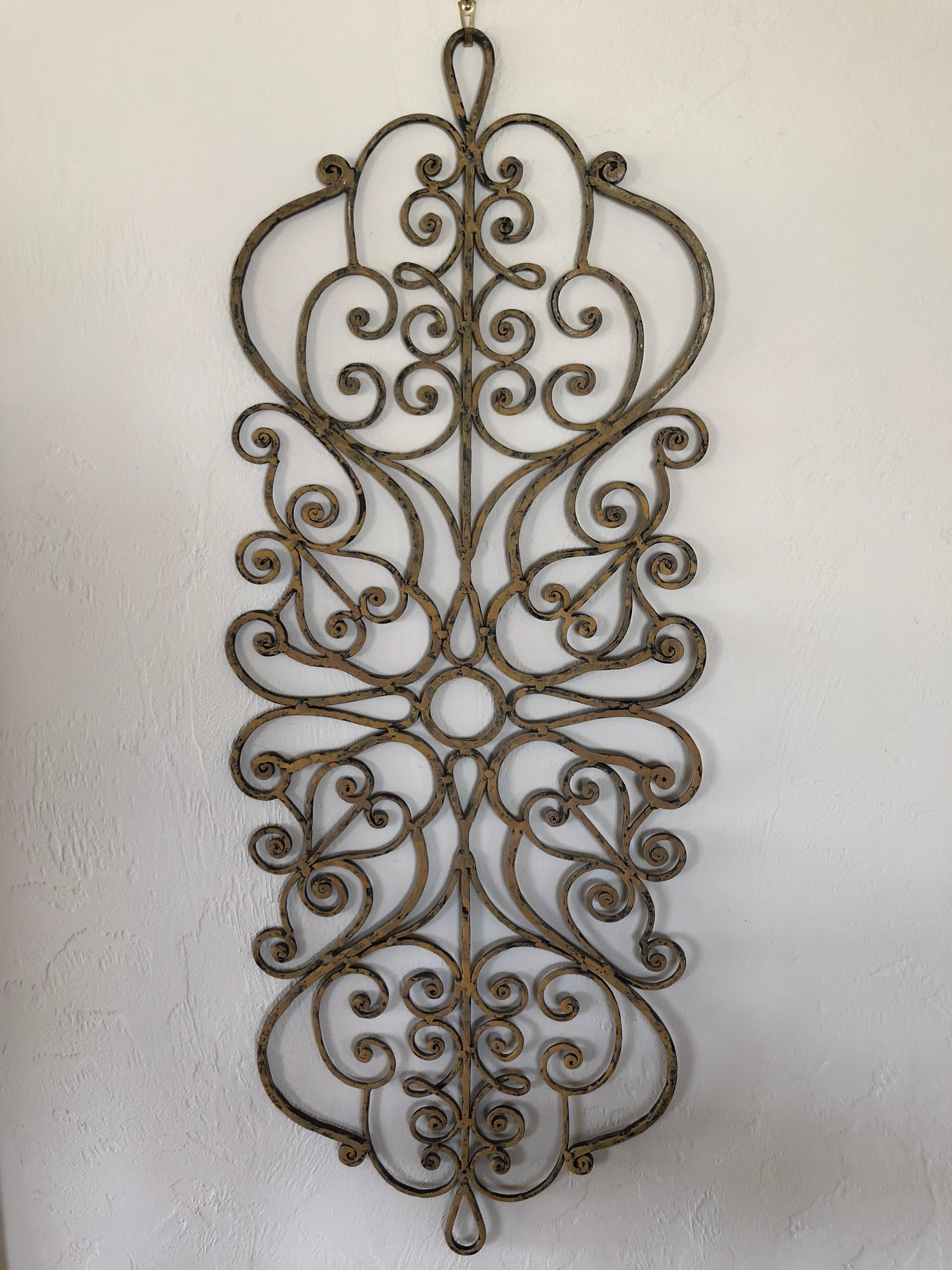 Large Hand-Wrought Iron Wall Sculpture 7