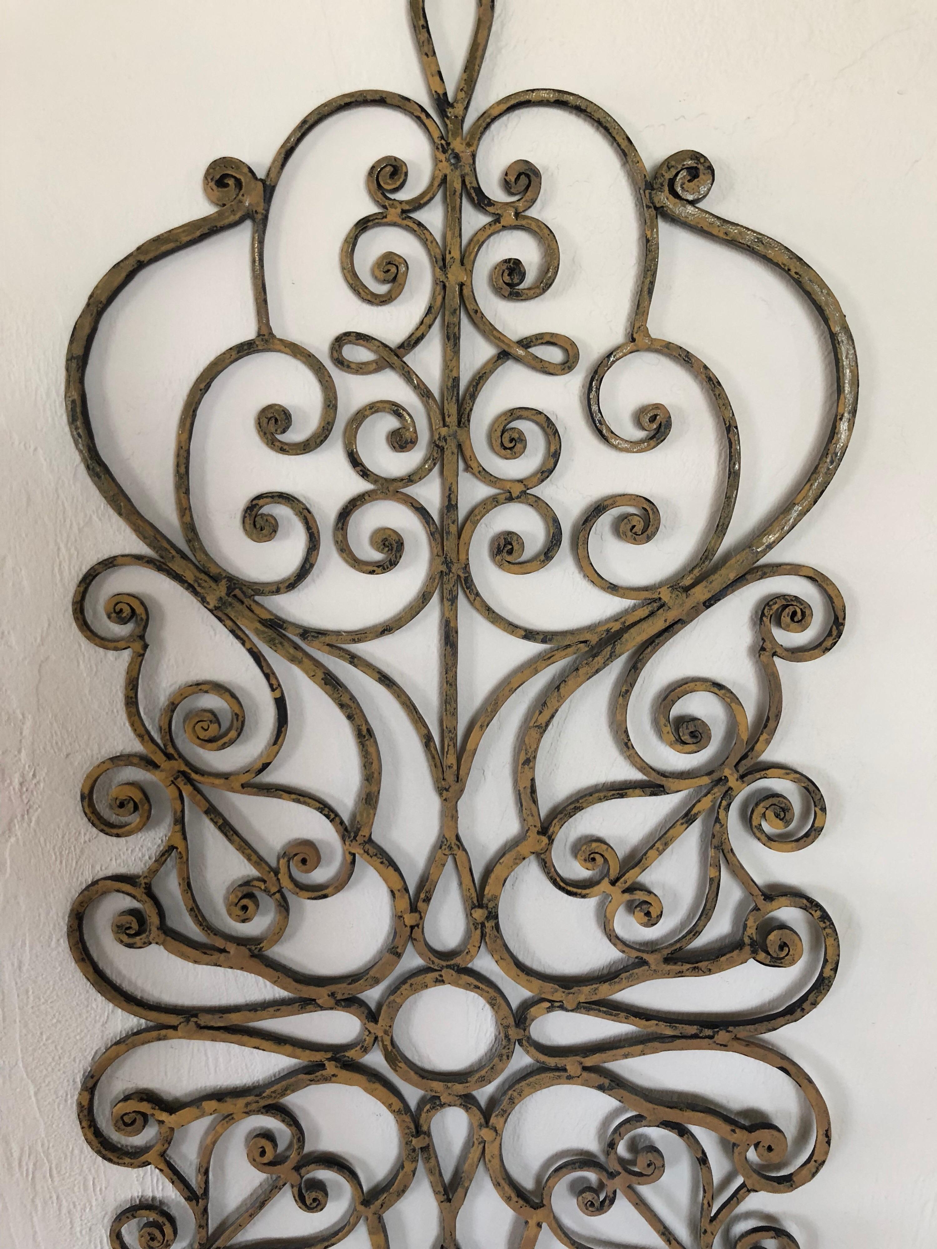 Large Hand-Wrought Iron Wall Sculpture 8