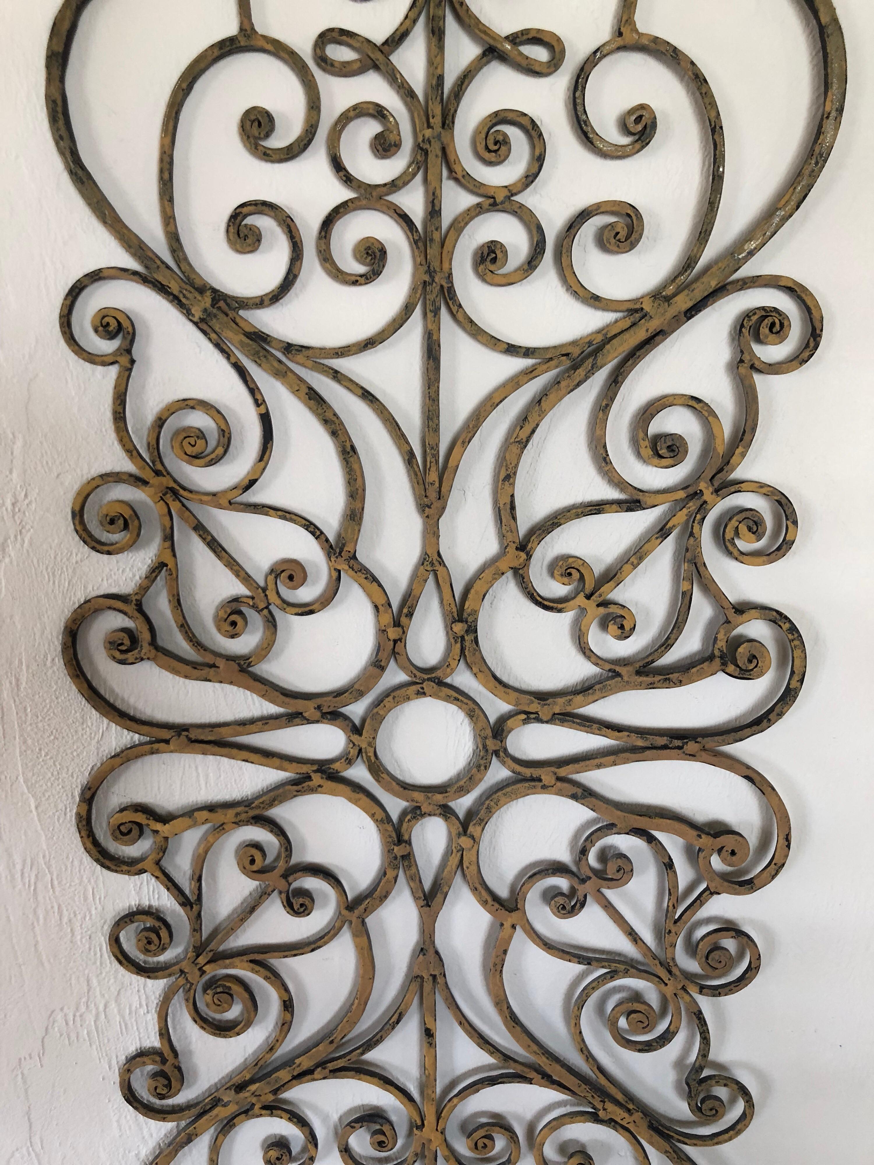 Large Hand-Wrought Iron Wall Sculpture 9