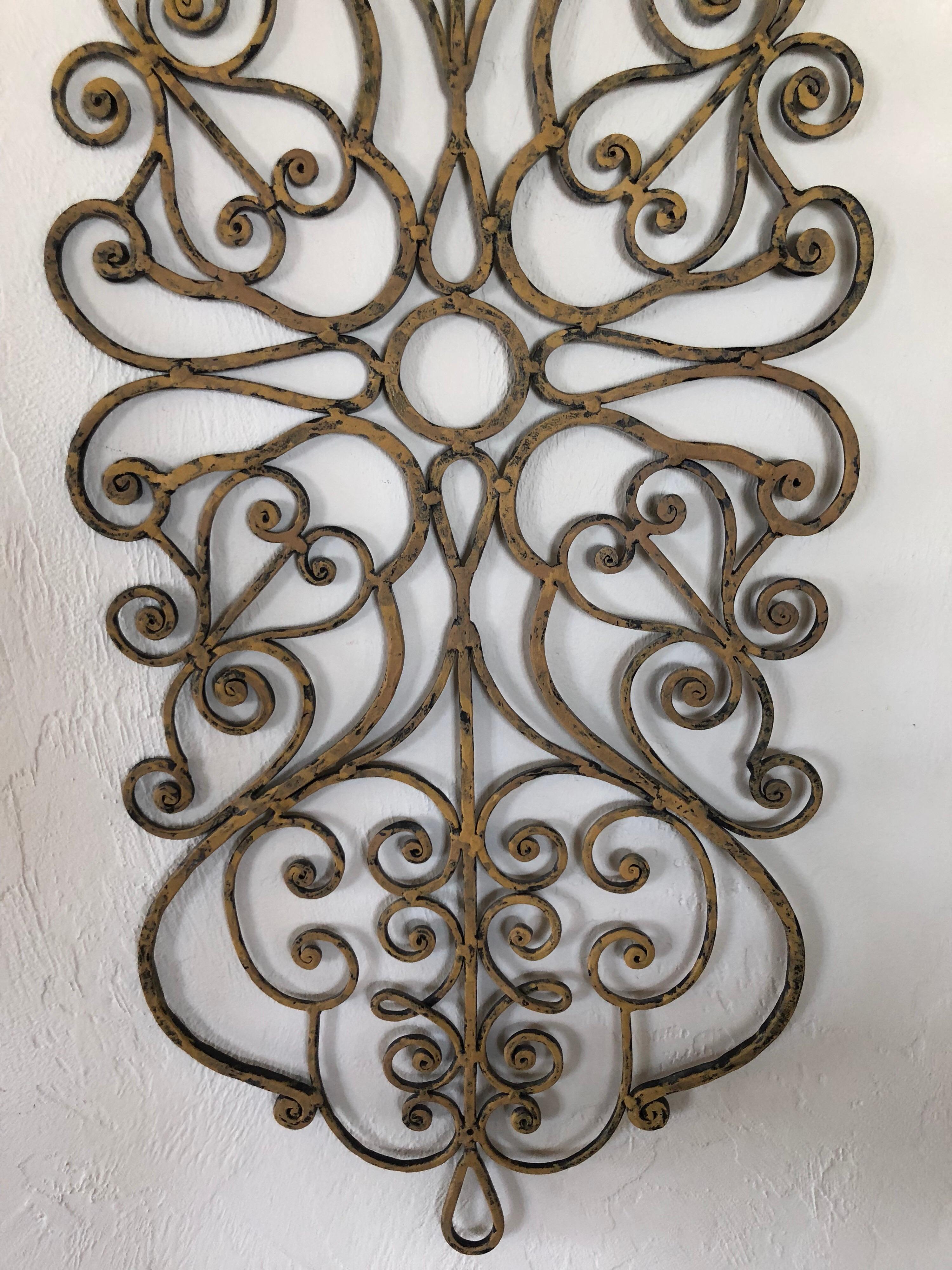 Large Hand-Wrought Iron Wall Sculpture 10