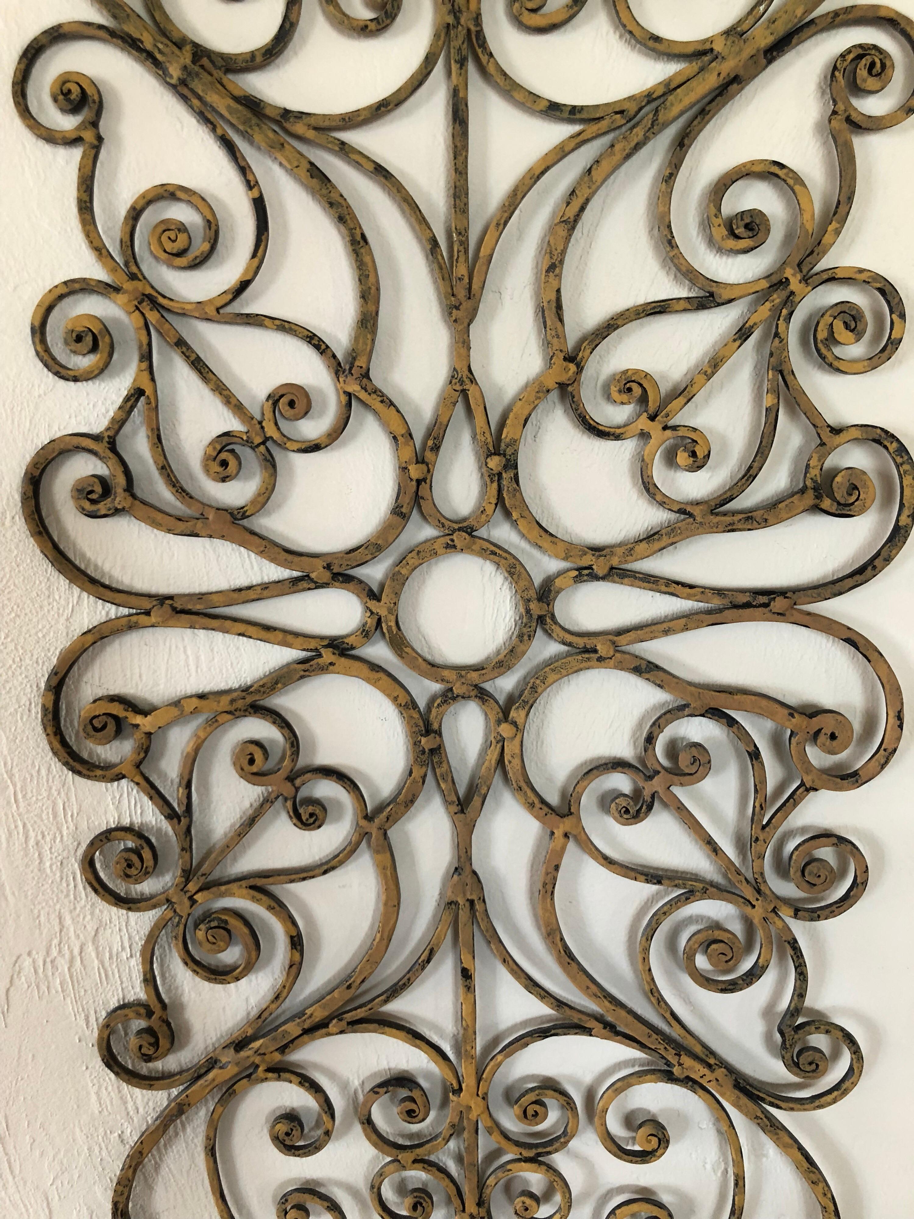 Large Hand-Wrought Iron Wall Sculpture 12