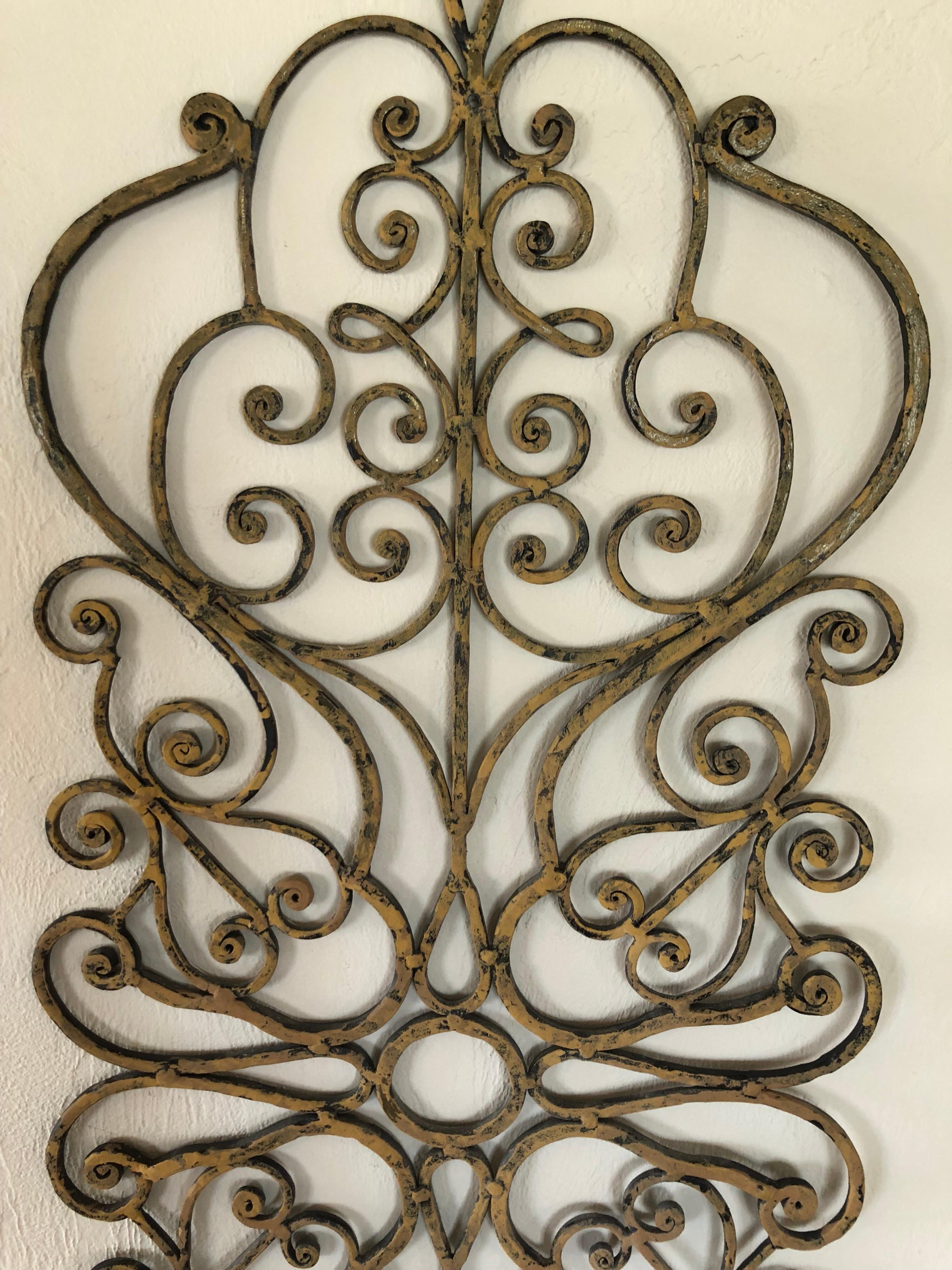Large Hand-Wrought Iron Wall Sculpture 13