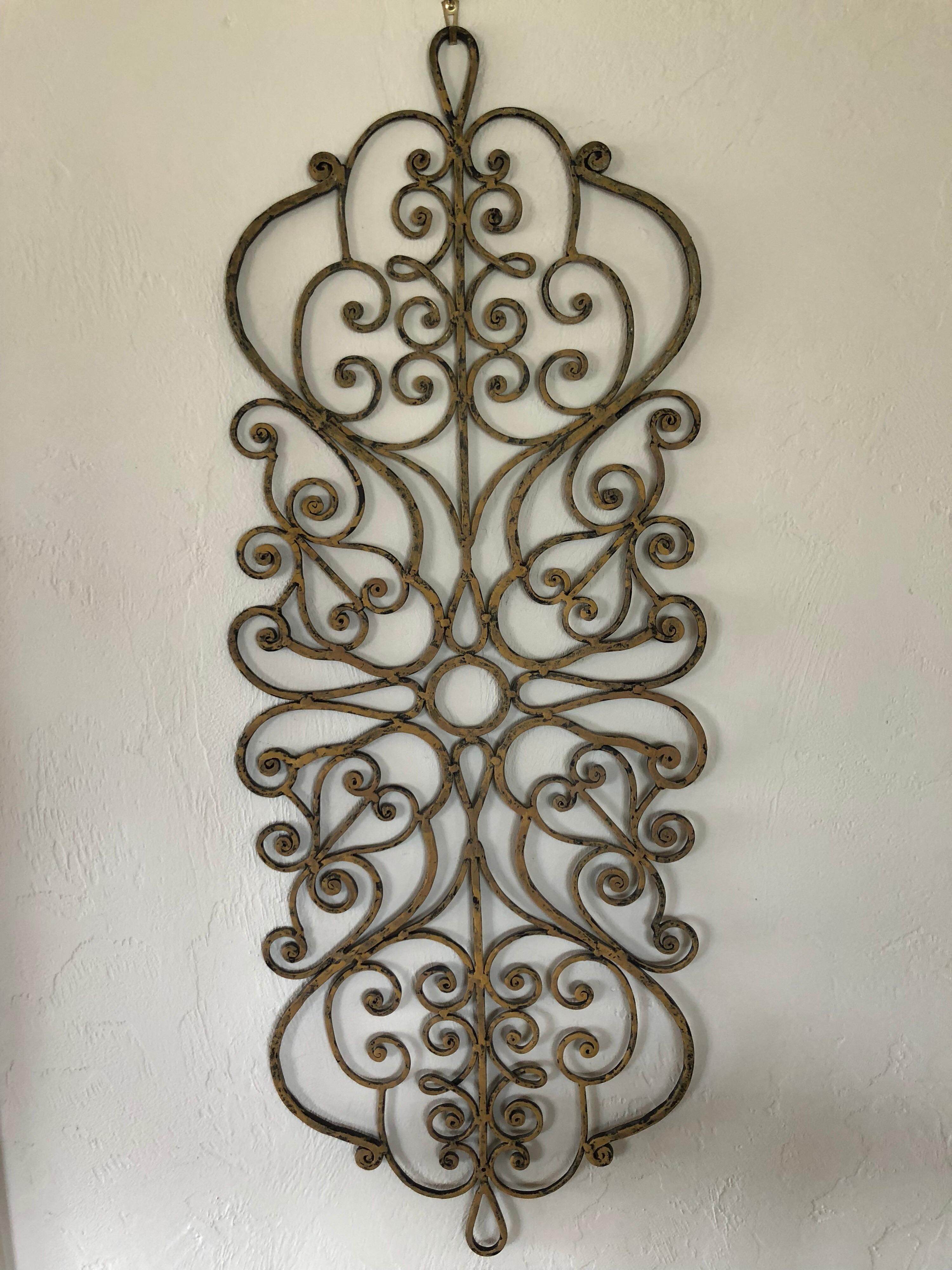 Large Hand-Wrought Iron Wall Sculpture 14