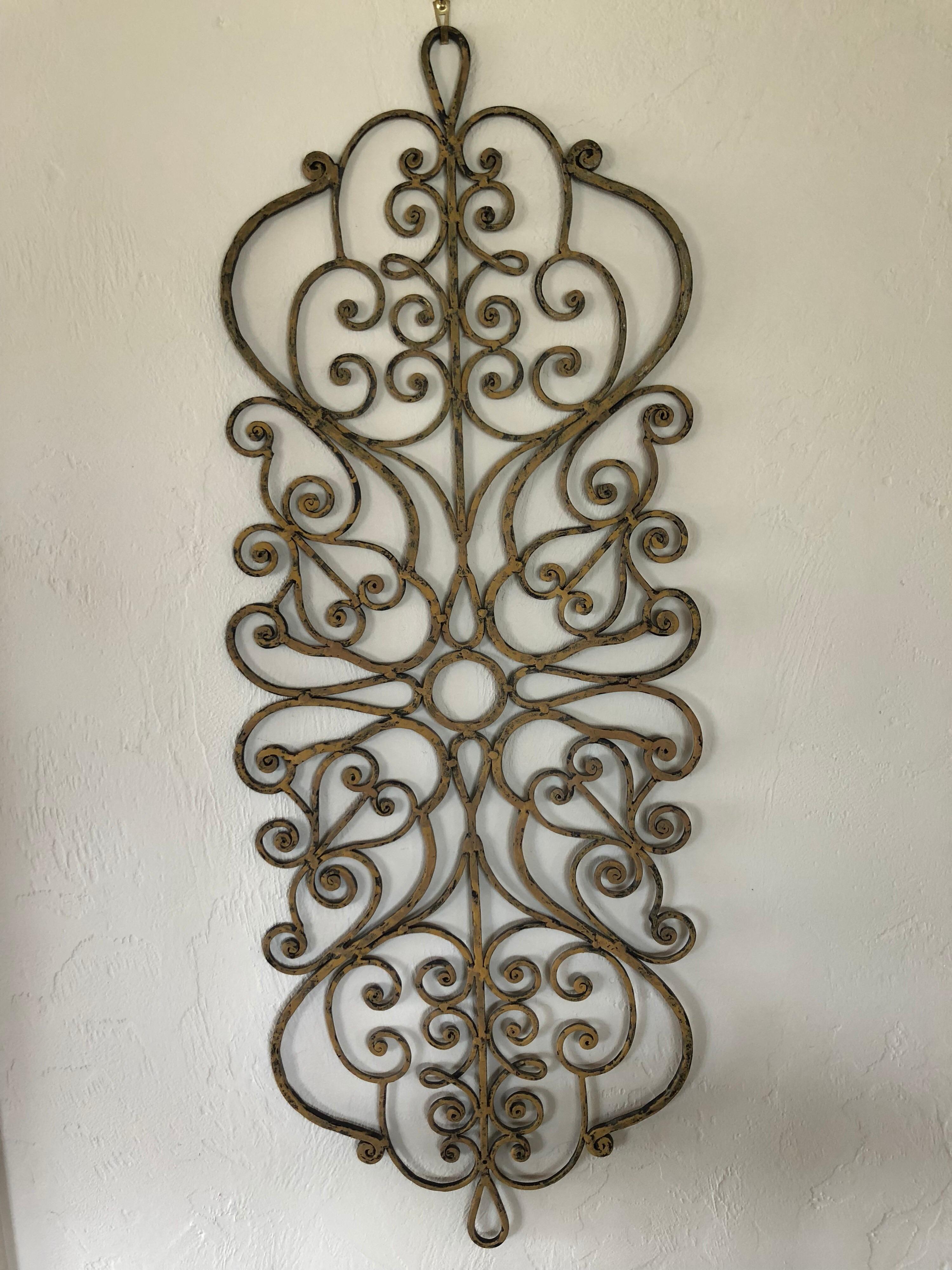 Large Hand-Wrought Iron Wall Sculpture 15