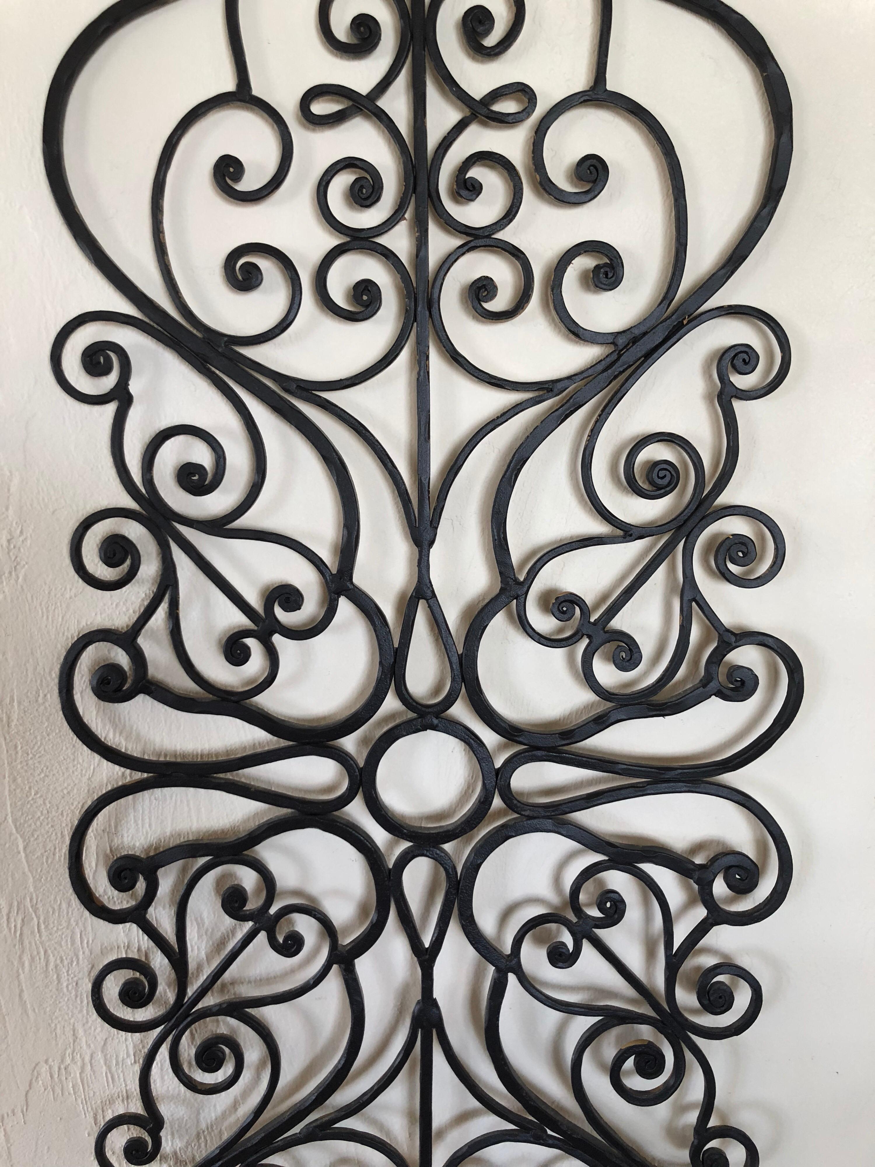 Large Hand-Wrought Iron Wall Sculpture 1