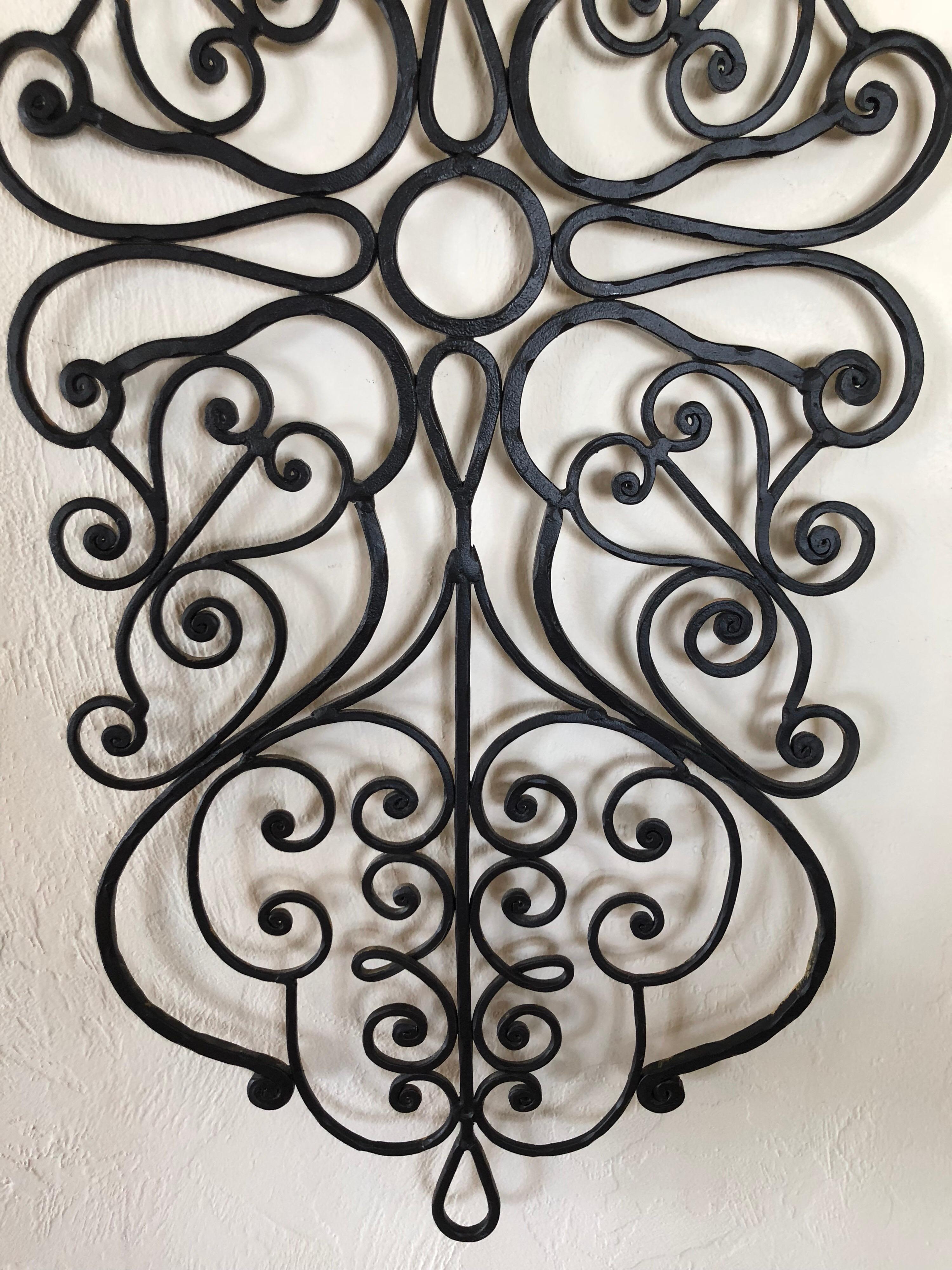 Large Hand-Wrought Iron Wall Sculpture 2