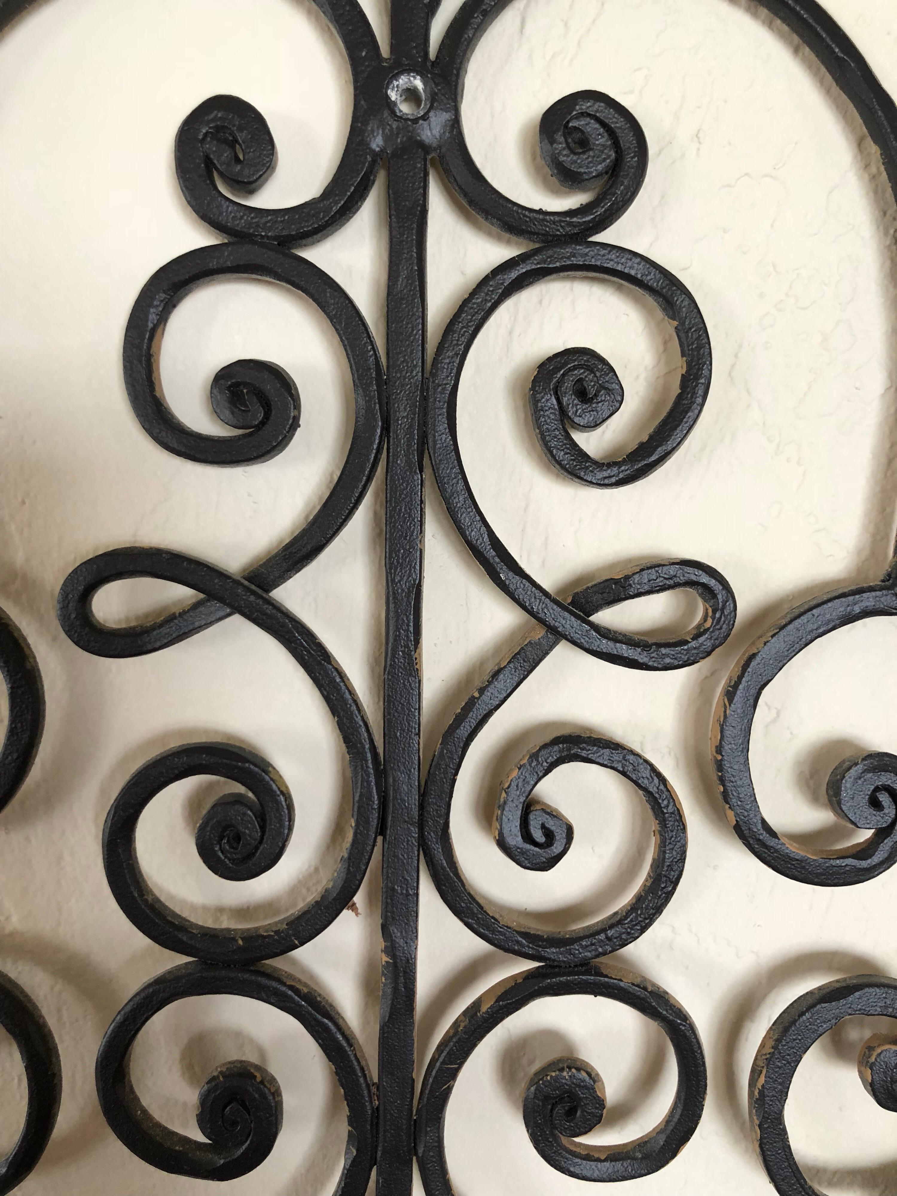 Large Hand-Wrought Iron Wall Sculpture 3