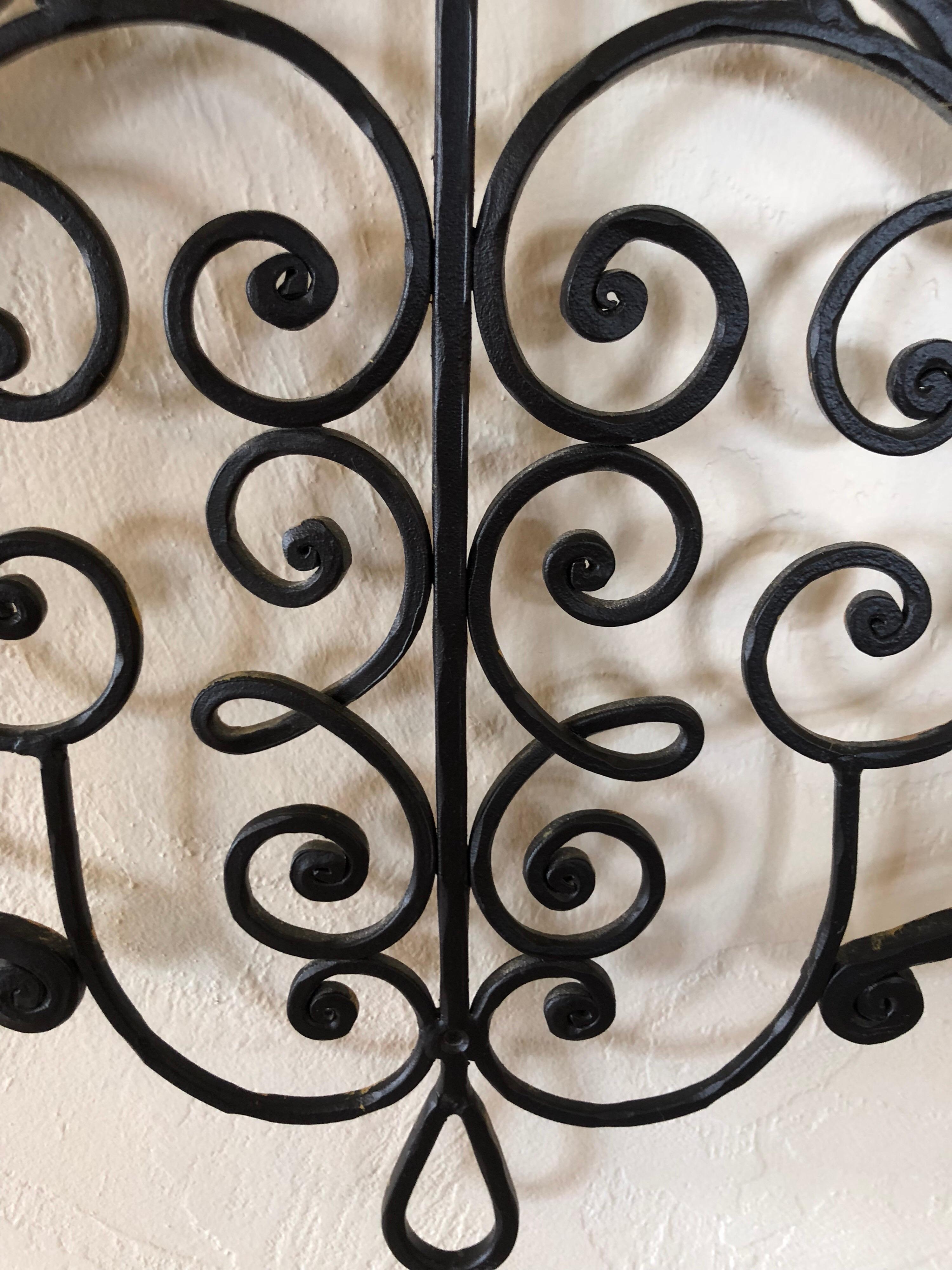 Large Hand-Wrought Iron Wall Sculpture 5