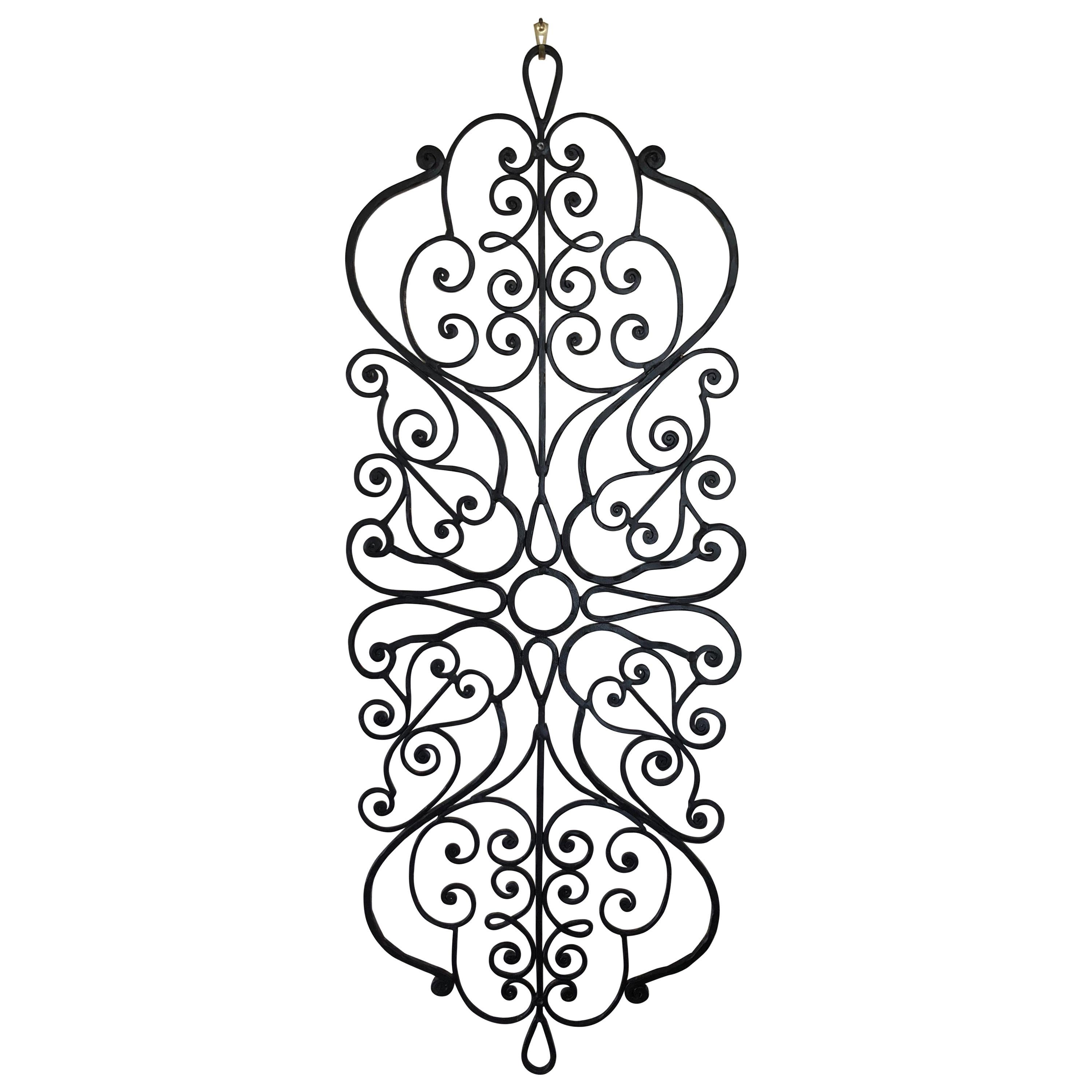 Large Hand-Wrought Iron Wall Sculpture