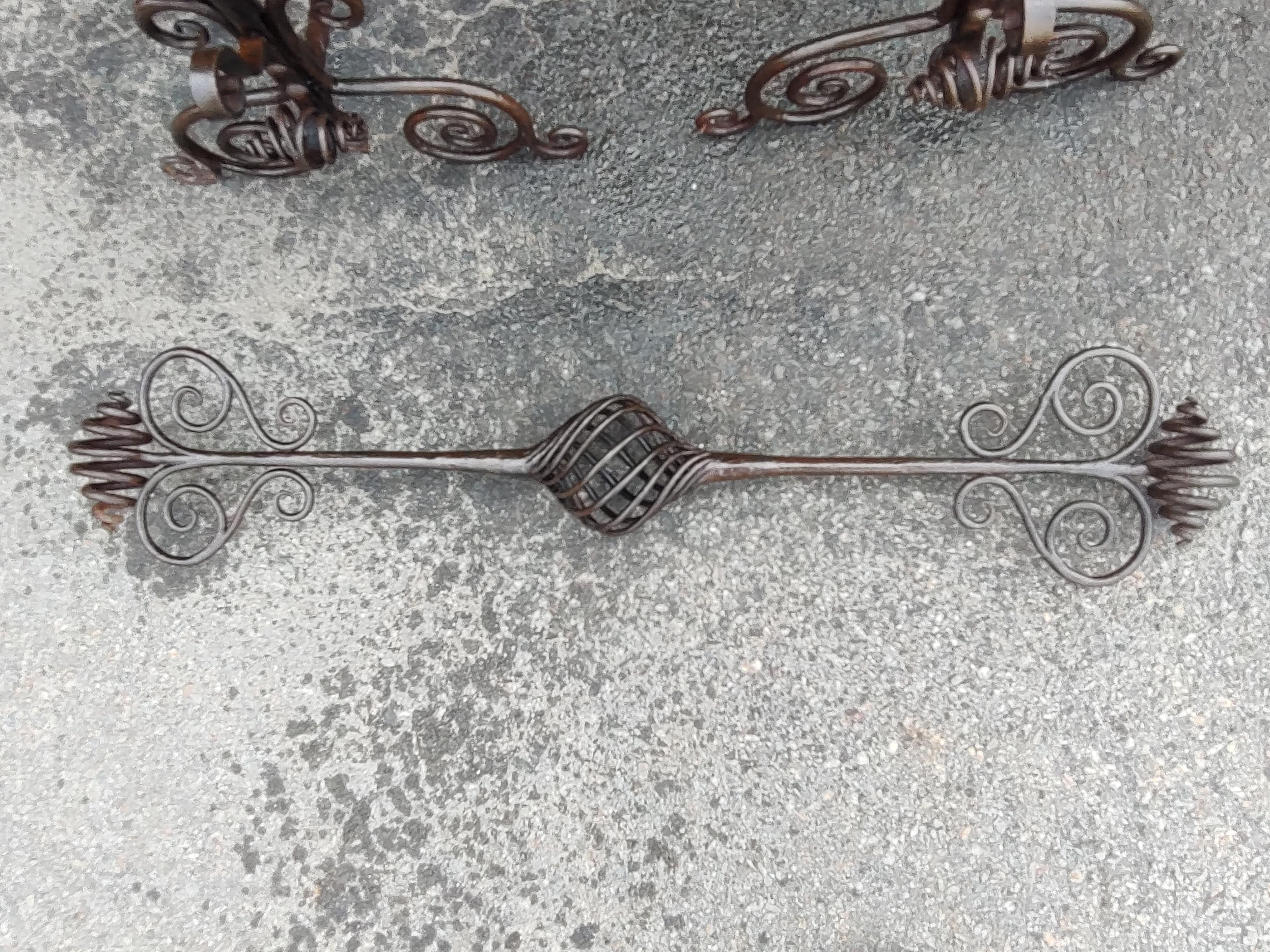Large Hand Wrought Iron with Twists and Open Spirals style of Samuel Yellin For Sale 4