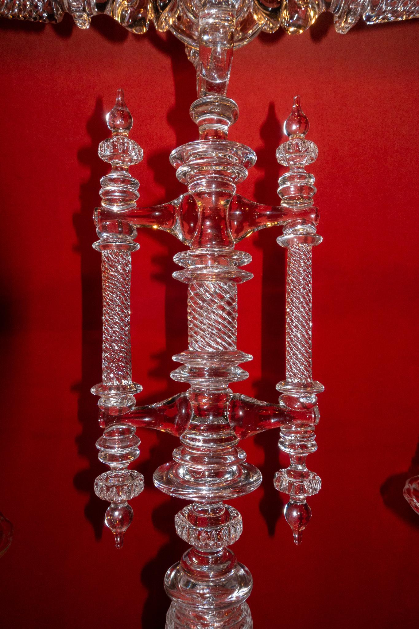 Contemporary Large Handblown Clear Glass Balance Scale