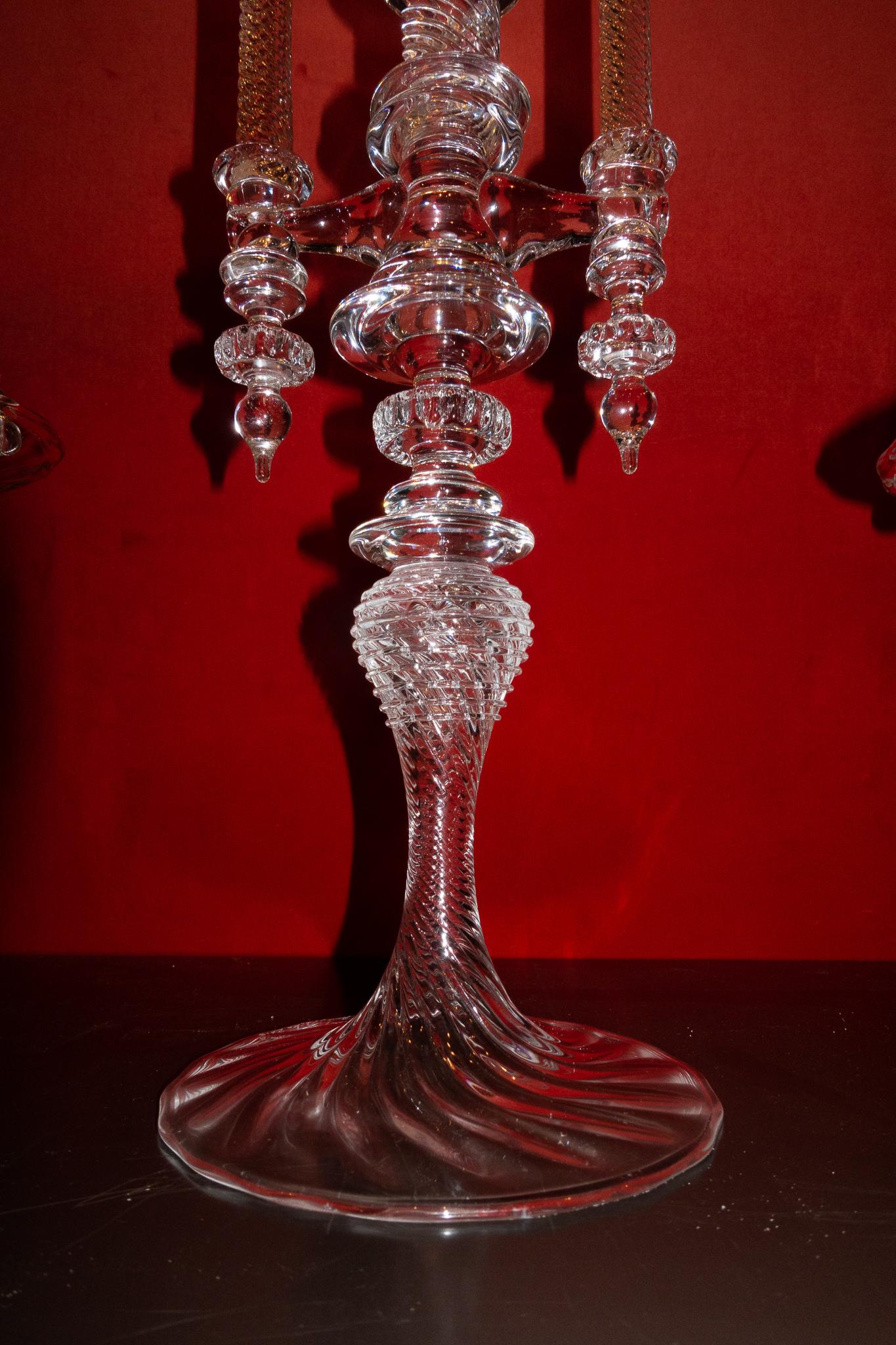 Large Handblown Clear Glass Balance Scale 1