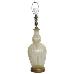 Vintage Large Hand Blown Murano Glass Table Lamp in Barovier Style