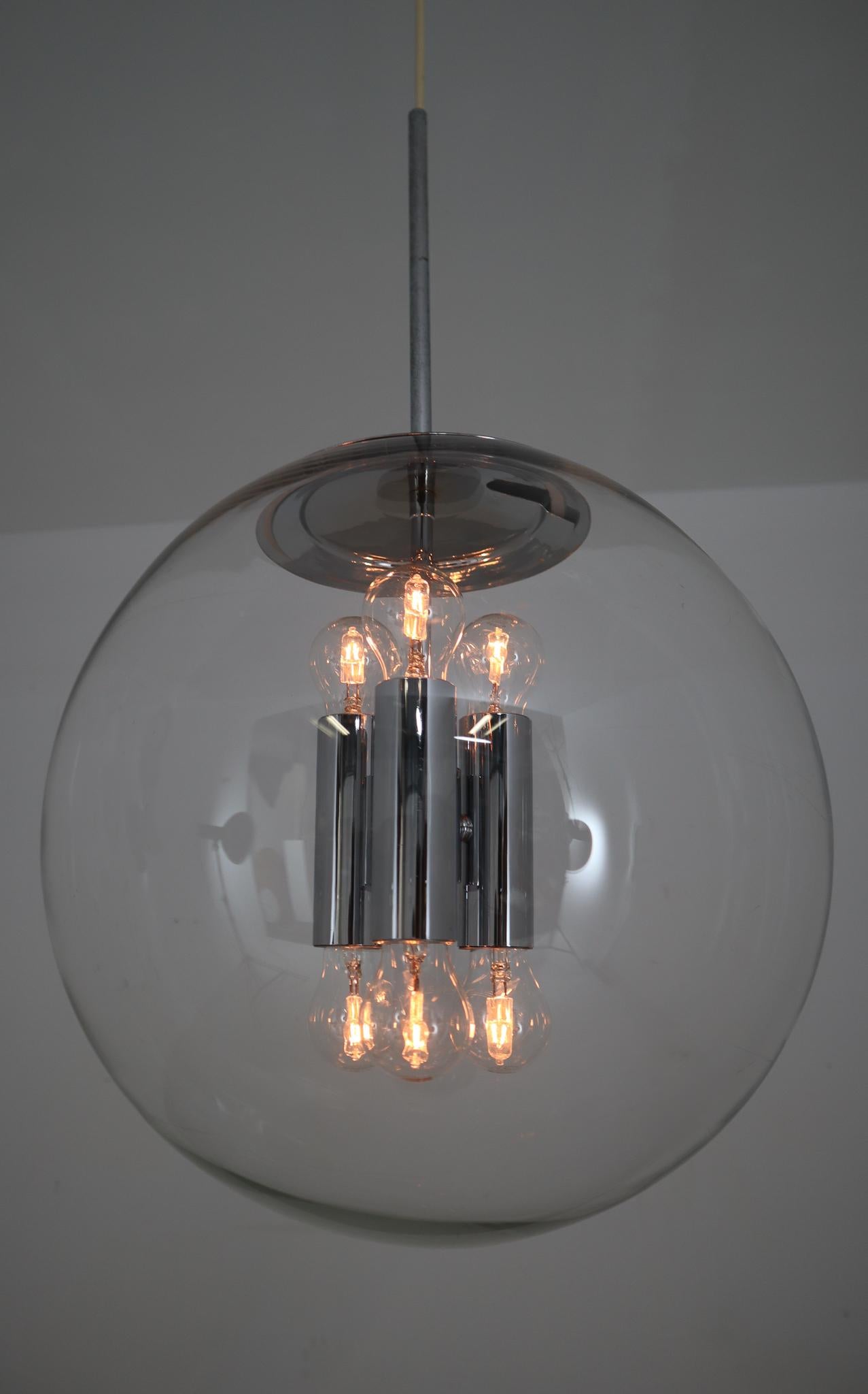 Large Hand Blown Pendants Made, the German Manufacturer Limburg Glashütte 1970s In Good Condition For Sale In Almelo, NL