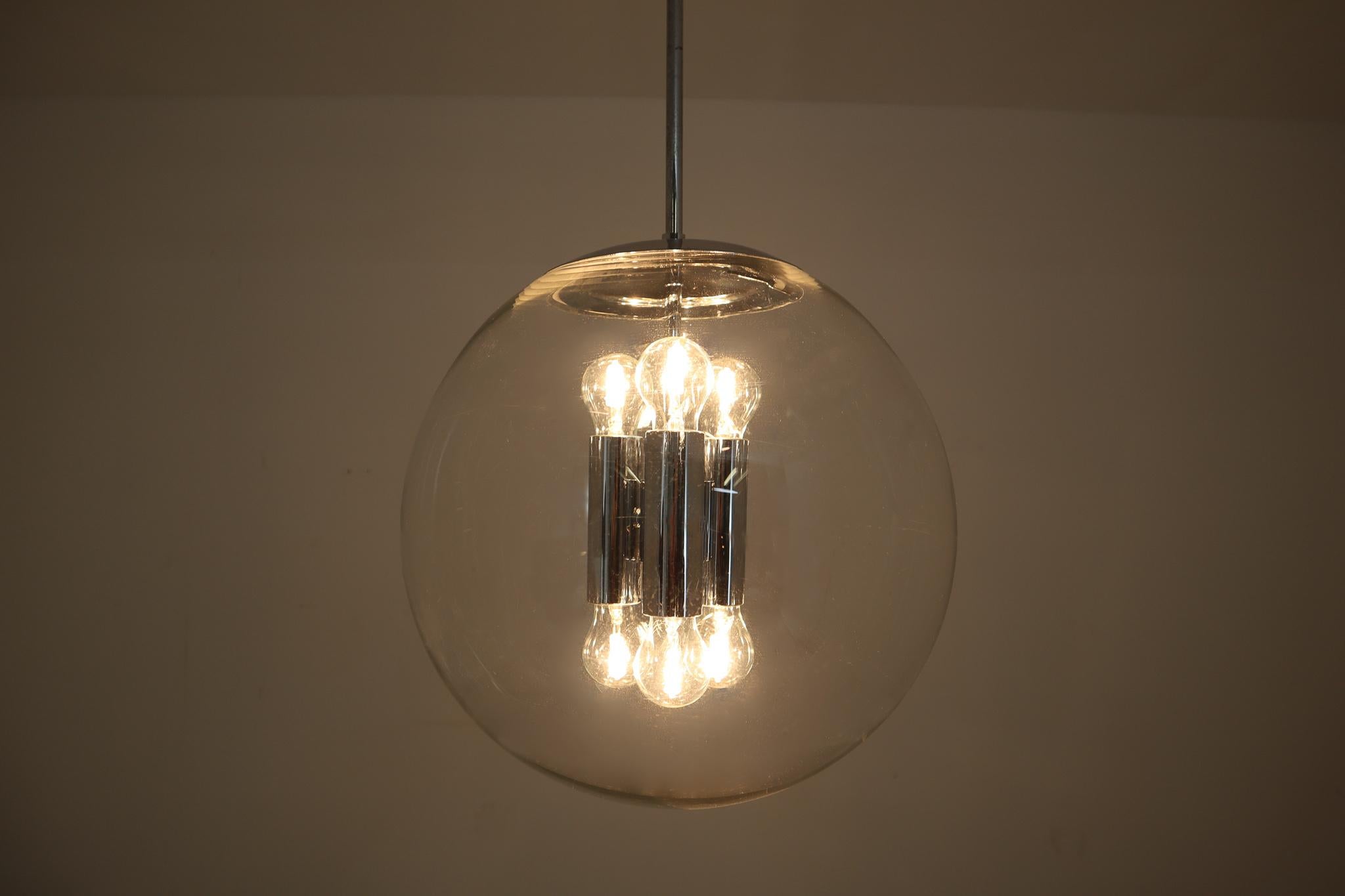 20th Century Large Hand Blown Pendants Made by the German Manufacturer Limburg Glashütte For Sale