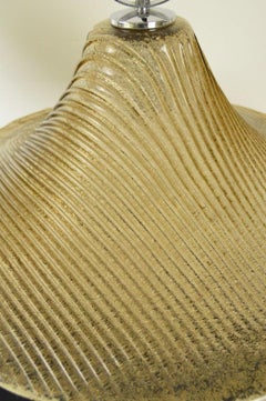 Large Hand Blown Textured Glass Pendant Light by Peill & Putzler, Germany