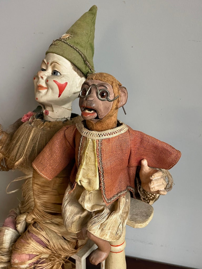 Jouet Ancien Mécanique Automate Clown ZIG, Années 1940, Rare Et Superbe état