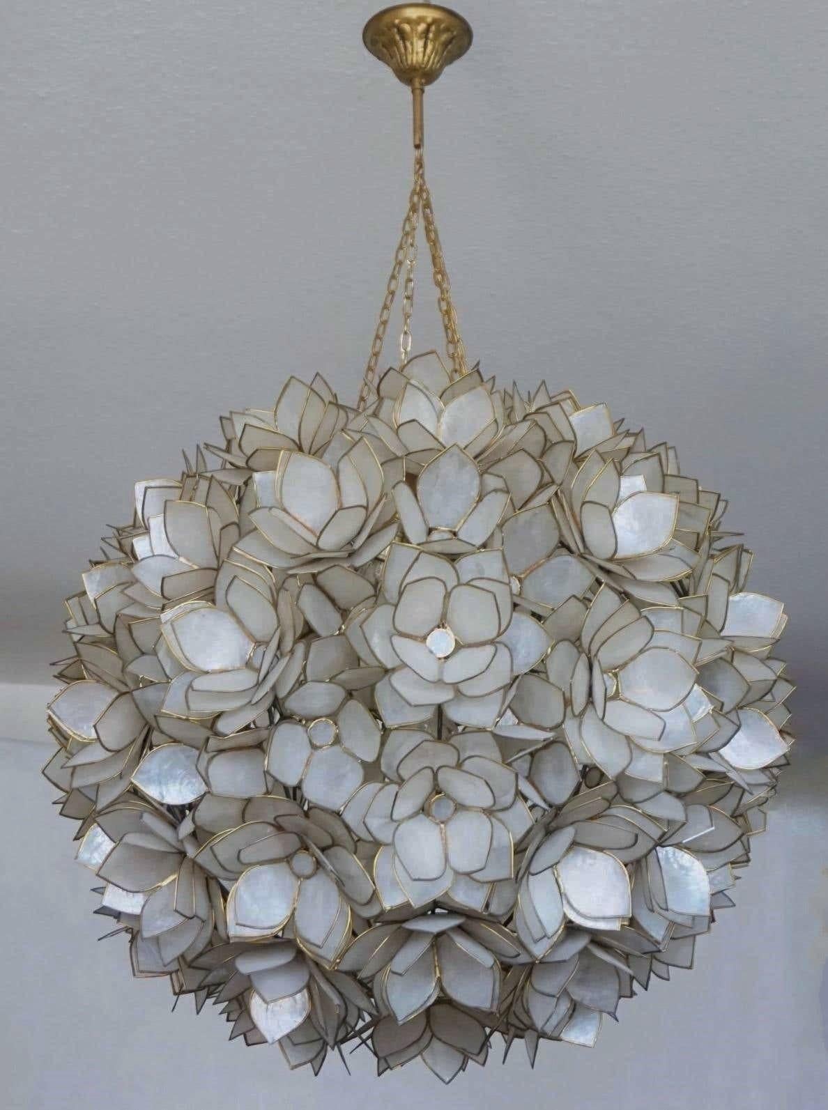 white capiz lotus pendant shade