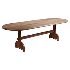 Grande table de salle à manger en orme fabriquée à la main