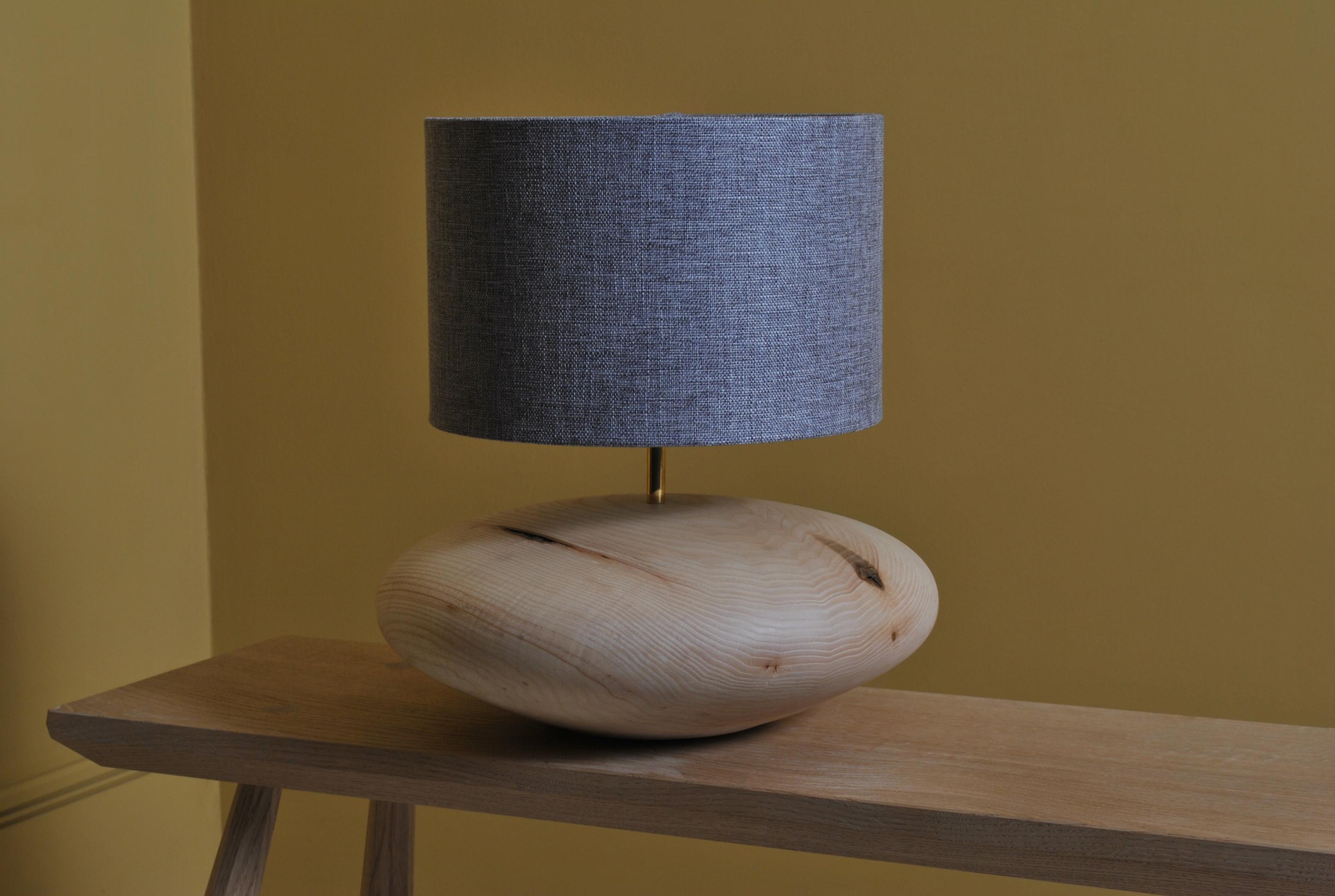Contemporary Large Handcrafted English Ash Lamp For Sale