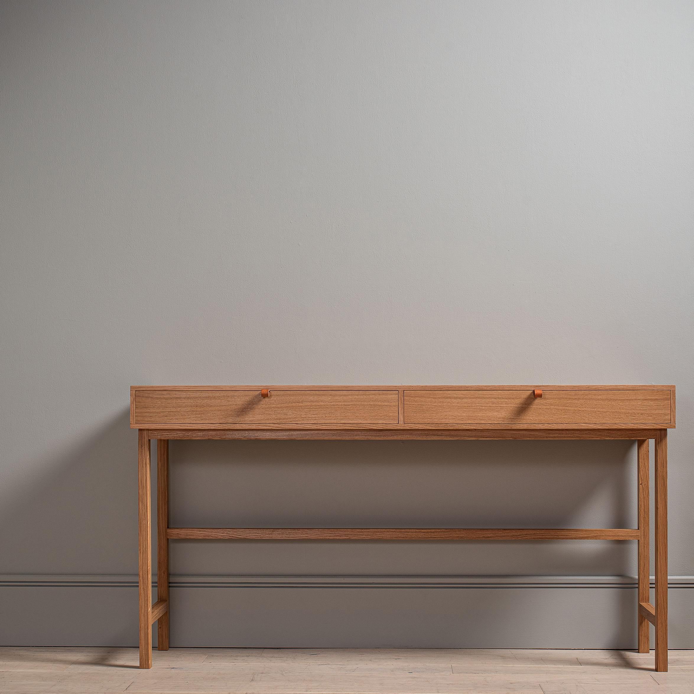 Modern Large Handcrafted English Oak Console Table For Sale