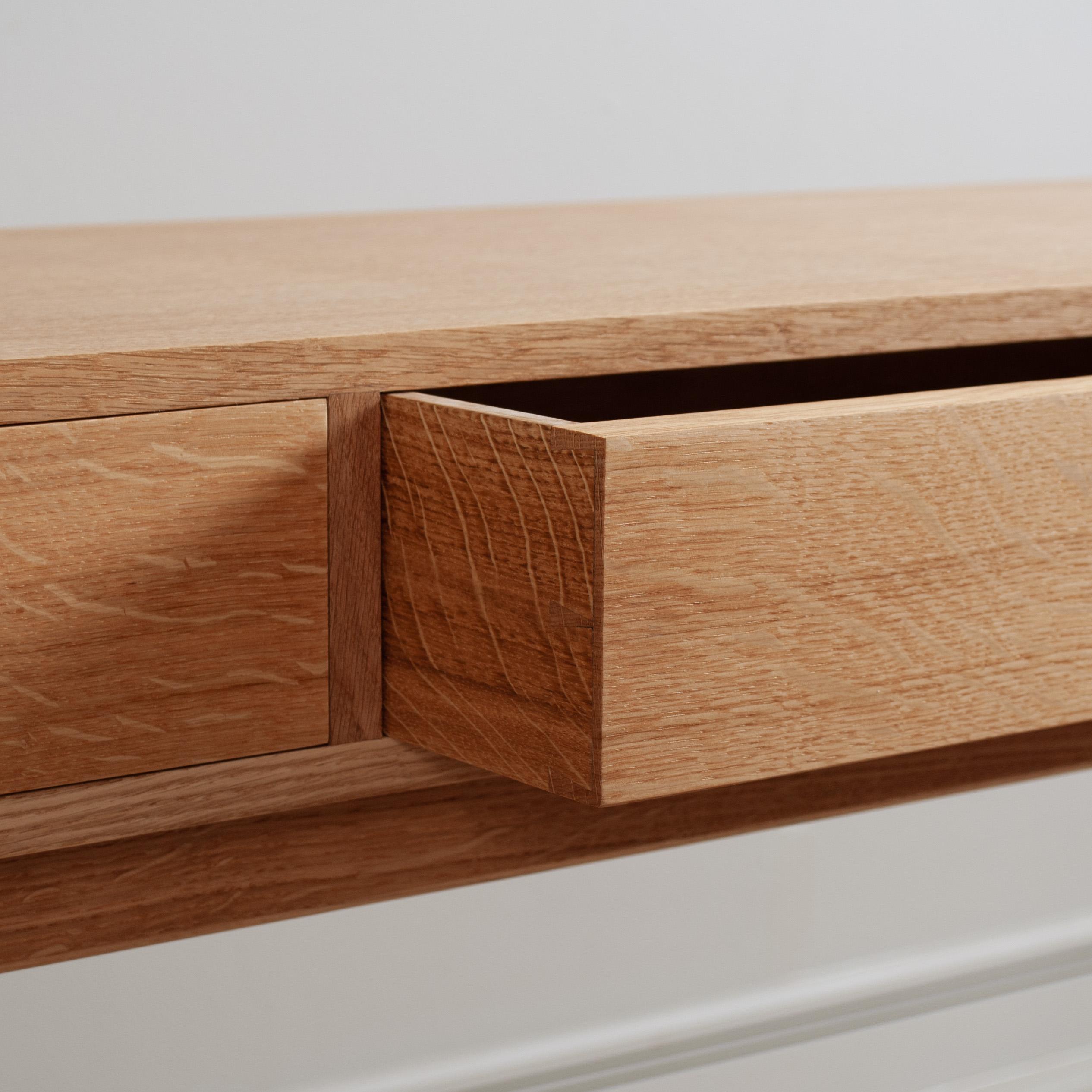 Large Handcrafted English Oak Console Table For Sale 1