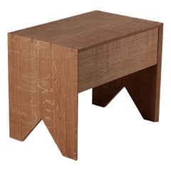 Large Handcrafted English Oak Night Stand Table & Drawer