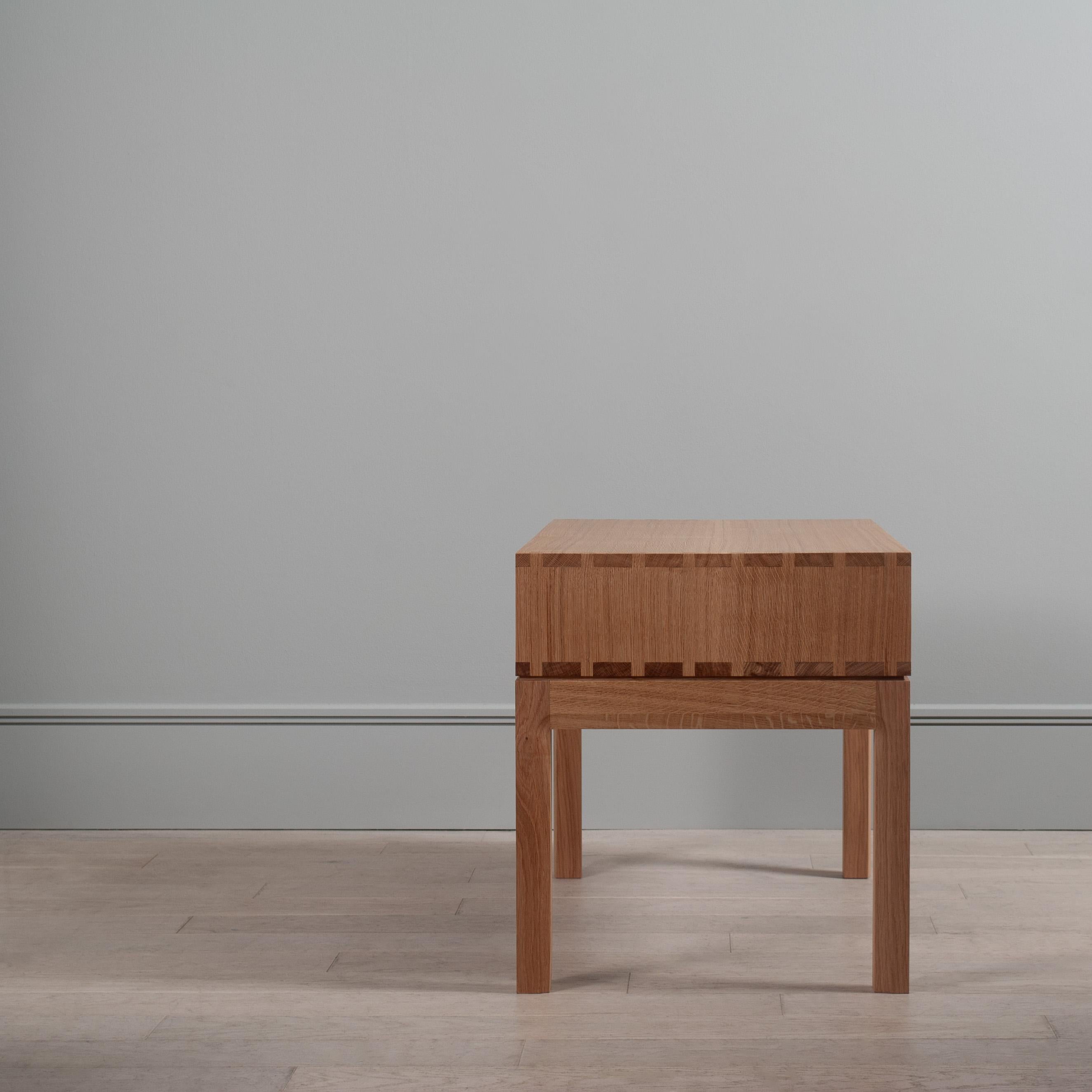 Large Artisanal Handcrafted English Oak Nightstand In New Condition For Sale In London, GB