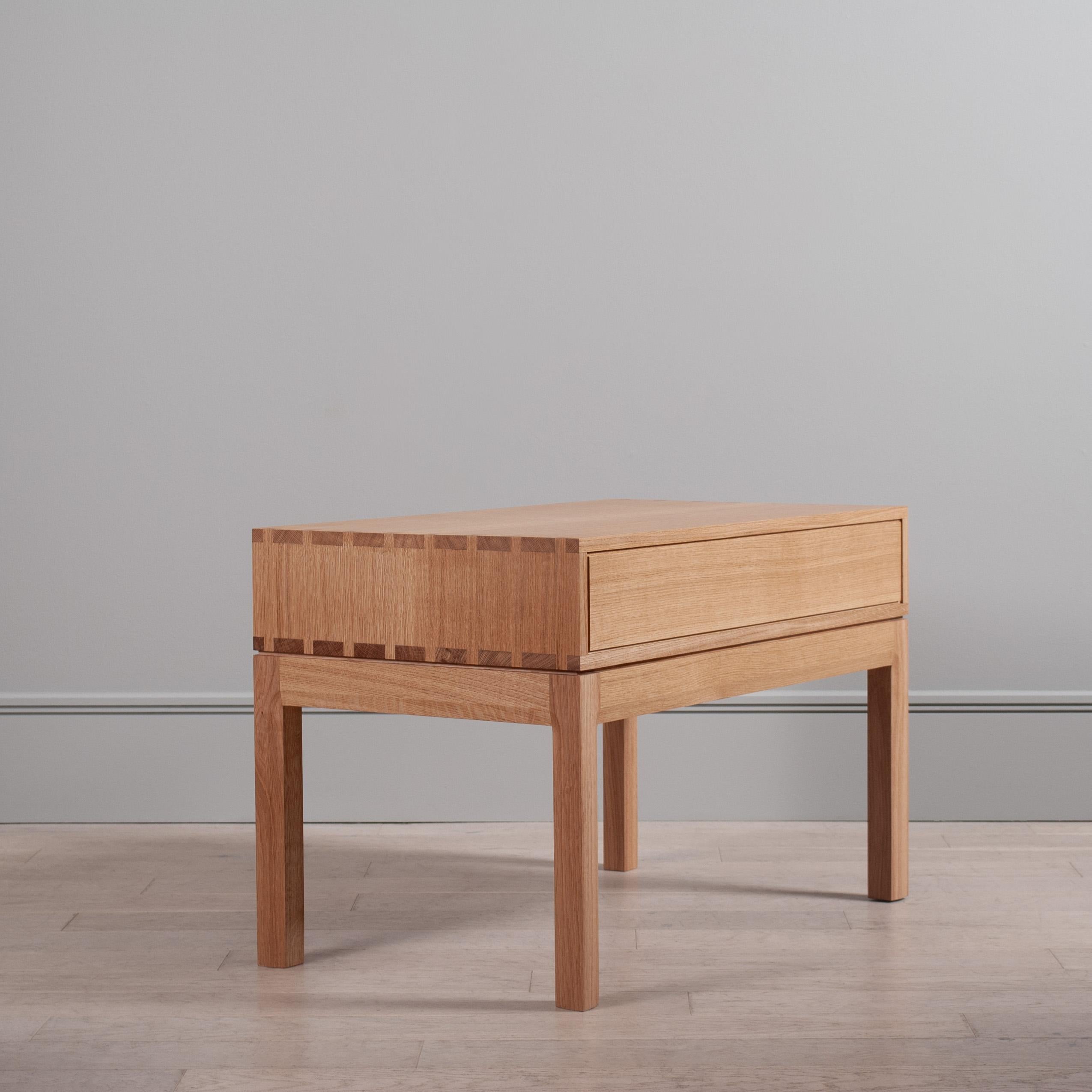 Large Artisanal Handcrafted English Oak Nightstand For Sale 1