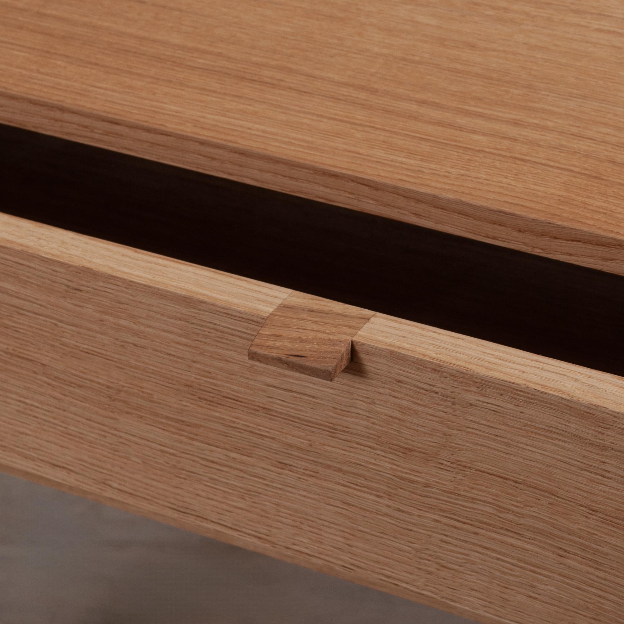 Large Artisanal Handcrafted English Oak Nightstand For Sale 3