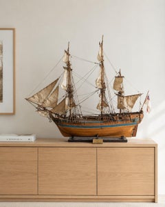 Large Handcrafted HMS Bounty Wooden Ship Model by Sergal / Mantua, 1/