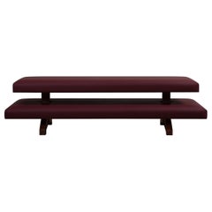 Large Handcrafted Leather & Oak Ottoman